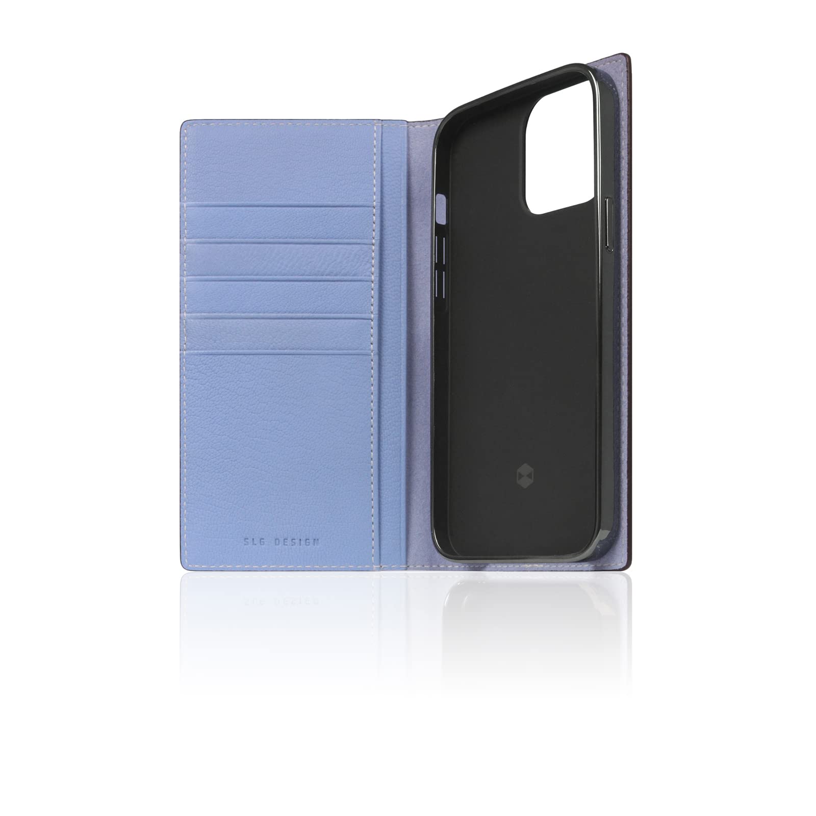 Premium D9 French Chevere Sully Leather Wallet Case for iPhone 12 Pro Max - Handcrafted Genuine Leather Diary Style with 3 Card Slots & Side Cash Pocket | Luxury Protective Phone Cover | Perfect for Business, Travel & Everyday Use (Blue Vista)