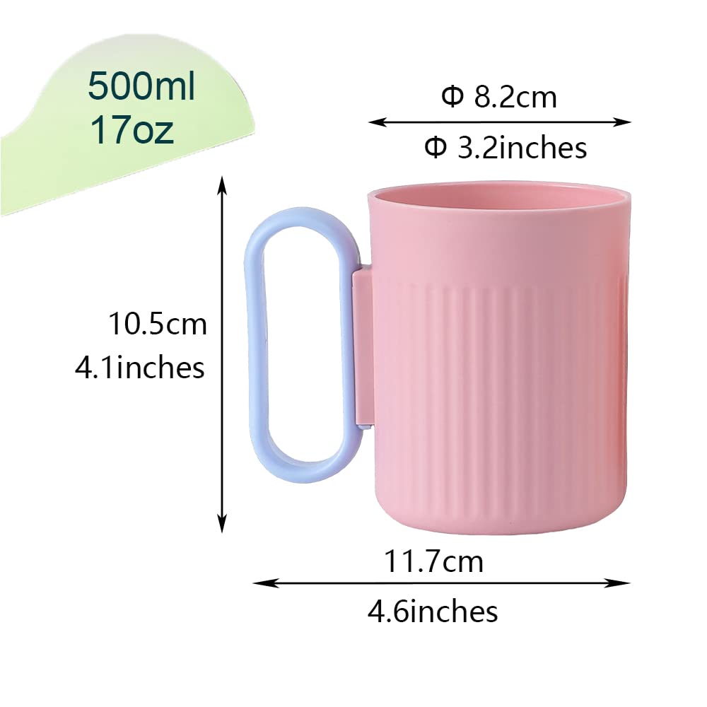 2-Pack Couple Toothbrush Holders with Removable Handle - 15oz Large Capacity Bathroom Cups in Dream Colors (White & Pink) - Perfect for Couples' Bathroom Organization & Toothbrush Storage