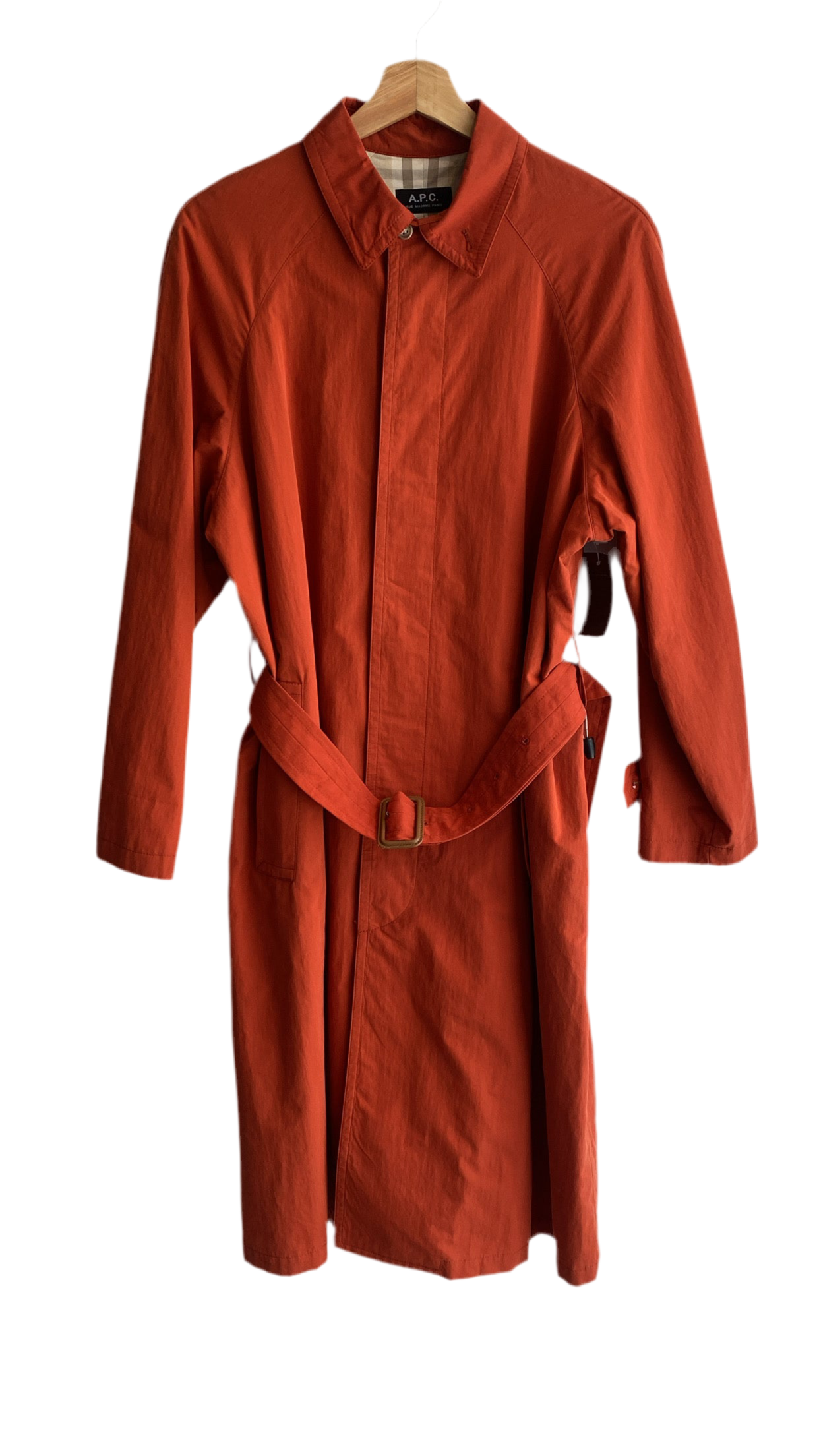Stylish APC Orange Trench Coat for Women - Size 36 | Waterproof Lightweight Long Coat for Fall & Spring | Perfect for Office, Travel & Outdoor Activities