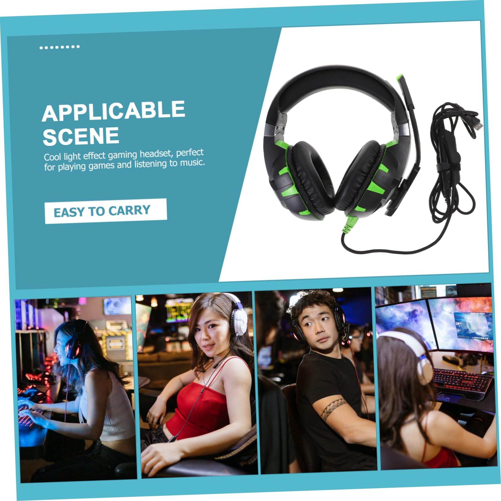 Veemoon Wired Gaming Headphones with Microphone - Noise Cancelling Earbuds for PC, PS4, Xbox, Mobile - Perfect for Gaming, Streaming & Eat Chicken Moments