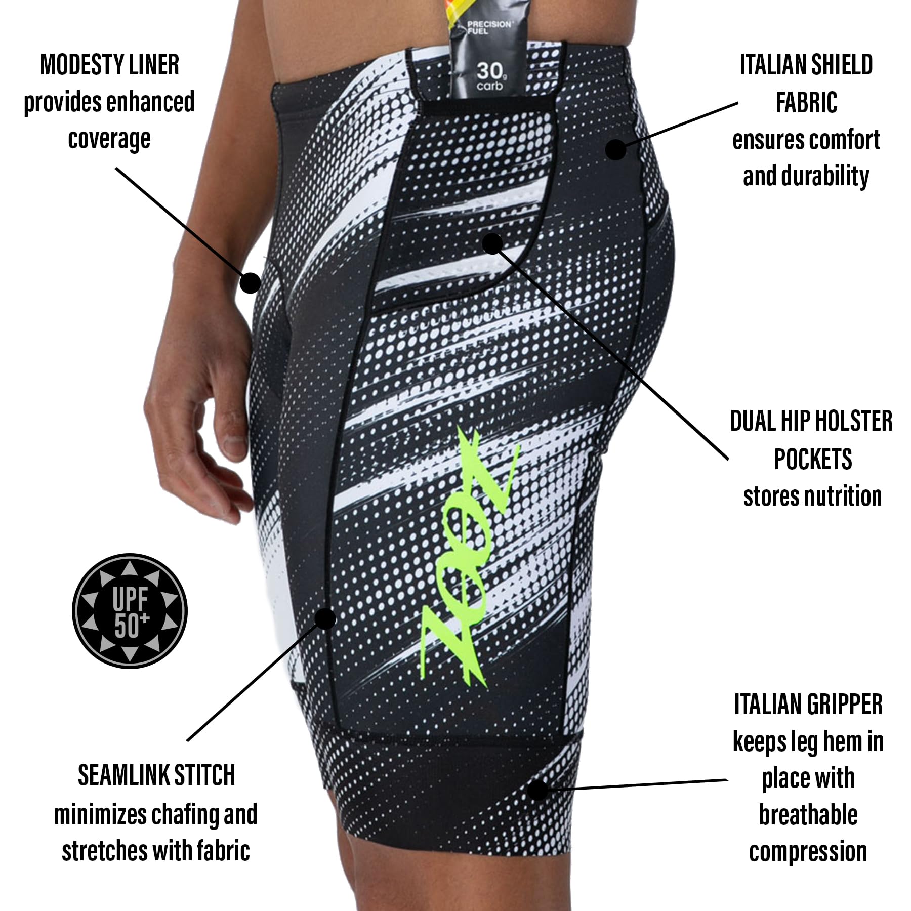 Zoot Men’s LTD 9-Inch Triathlon Shorts - Quick Dry UPF 50+ Swim Bike Run Cycling Shorts with Padded Liner for Endurance Training & Triathlon Competitions | Perfect for Triathletes, Cyclists and Outdoor Sports Enthusiasts