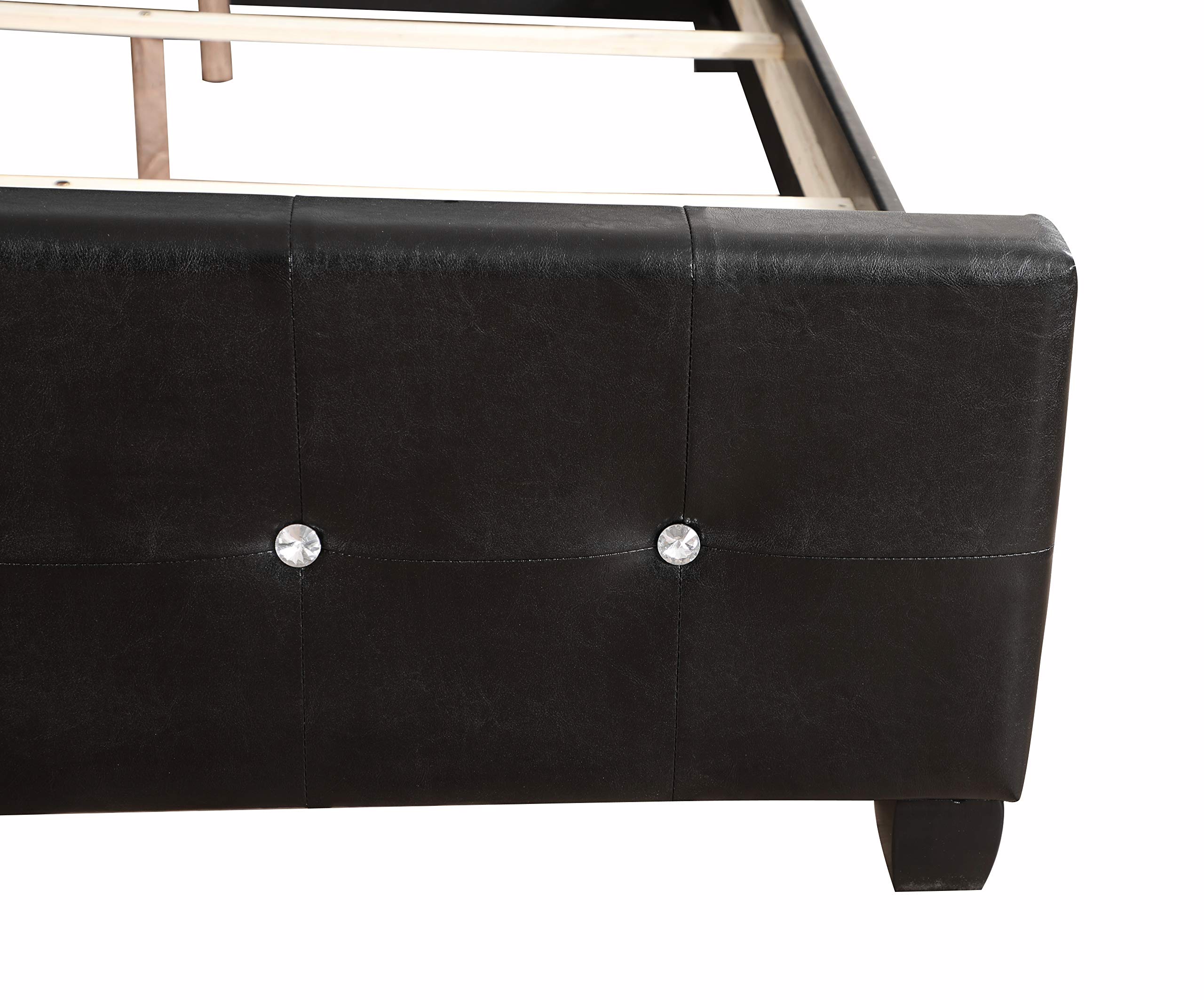 Glory Furniture G2583-KB-UP King Size Black Sleigh Bed with 3 Storage Drawers - Perfect for Master Bedroom & Guest Room Decor