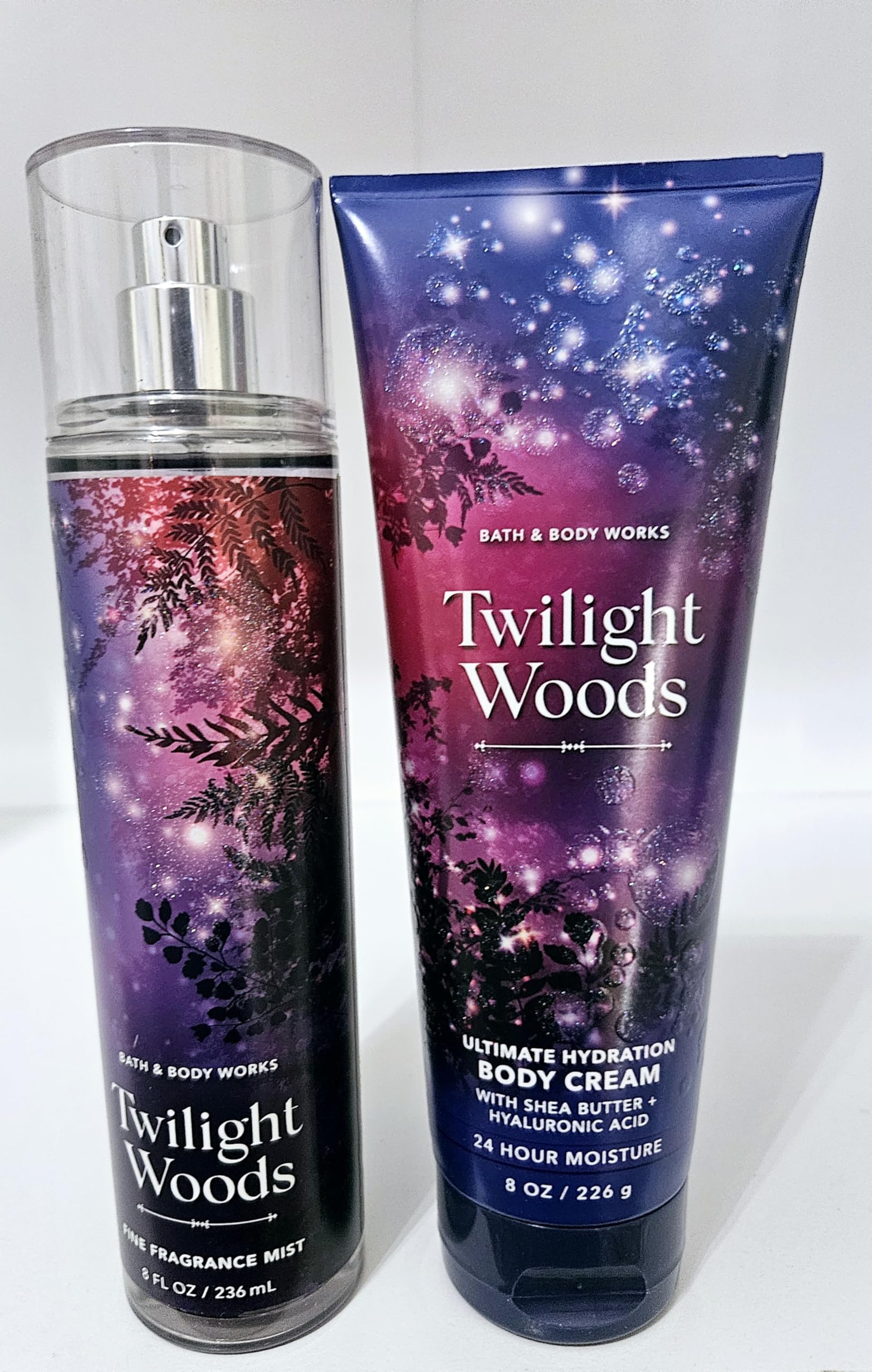 Twilight Woods Bath & Body Gift Set - 8 oz Shea Butter Body Cream & 8 fl oz Fine Fragrance Mist | Moisturizing Skincare & Aromatherapy for Relaxation & Self-Care