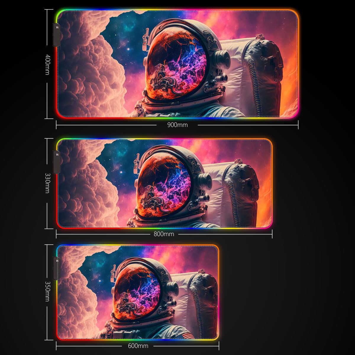 ROG Gaming Mouse Pad - LED Extended Large Size (60x35x0.3cm) Keyboard & Mouse Mat, Cool RGB Desk Pad for PC Gaming Setup - Perfect for Esports, Office Work & Home Computer Use