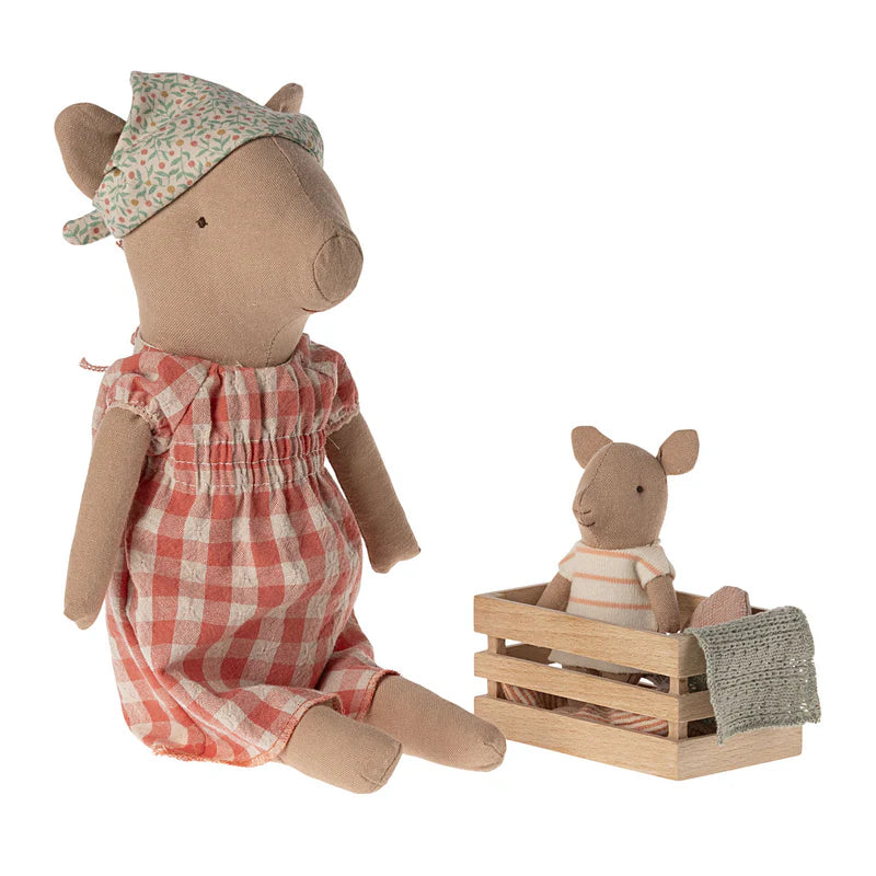 Maileg Pig Doll for Girls - Adorable Plush Pig Toy for Playtime, Gifts & Nursery Decor