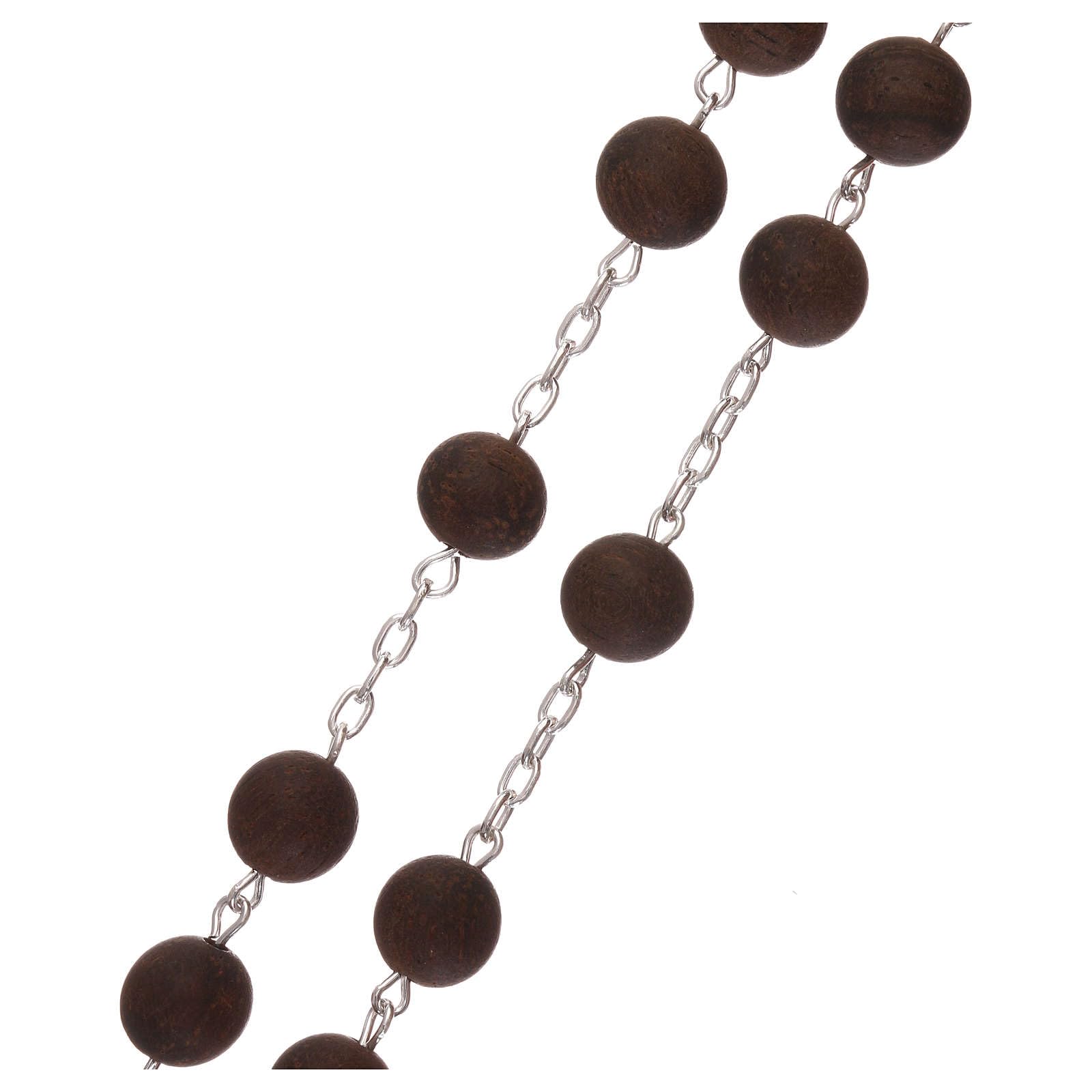 Handmade Wooden Beads Rosary with 925 Sterling Silver Cross - Catholic Prayer Beads for Devotion, Meditation & Spiritual Gifts
