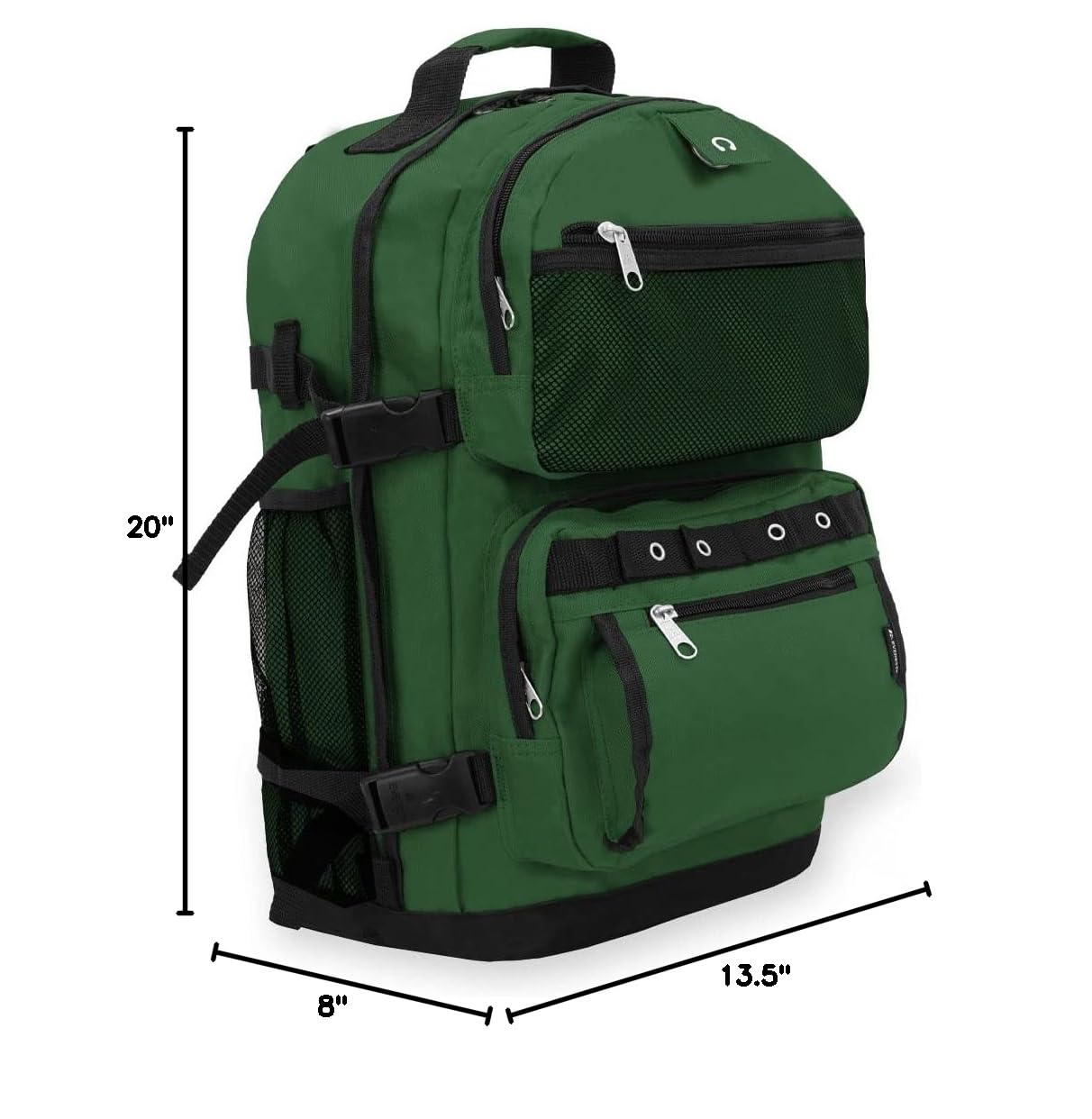 Everest Oversize Deluxe Travel Backpack - 50L Large Hiking Backpack with USB Charging Port, Water Resistant & Durable for Men Women - Perfect for Camping, Hiking, Business Trips & Air Travel (Dark Green)