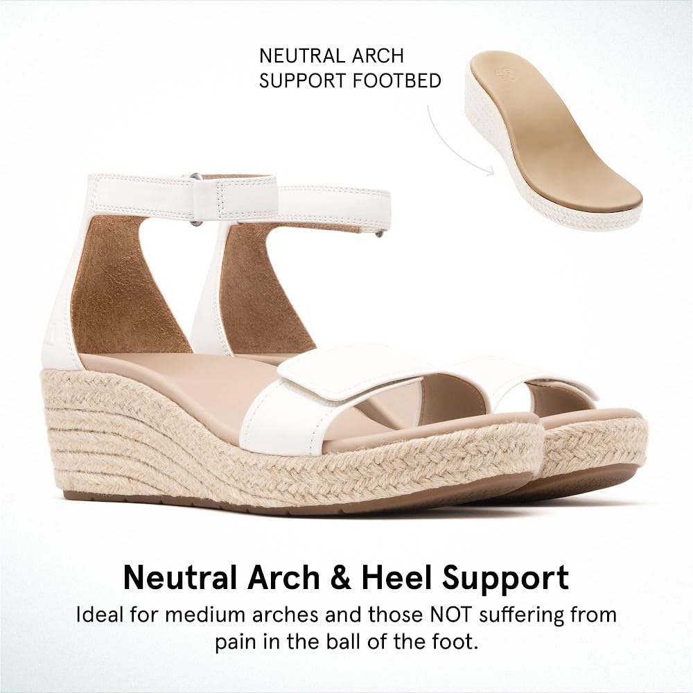 ABEO Riviera Women's Ankle Sandals with Arch Support & Built-In Orthotic Insole - Comfortable Wedge Sandals for Walking, Travel & Summer Outfits