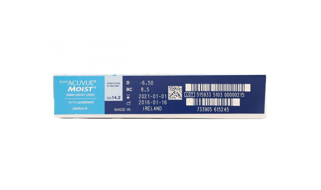 Acuvue 1 Day Moist Daily Disposable Contact Lenses (90 Pack) - Comfortable & Hydrating for All-Day Wear - Perfect for Work, Sports & Travel