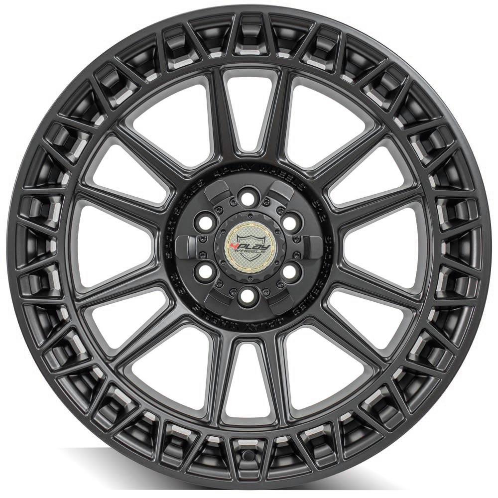 4Play Sport Series 4PS12 Satin Black Wheel 20x9.0 0 Offset 6x120mm Bolt Pattern 66.9mm Hub - Perfect for Off-Road Trucks, SUVs, and Custom Car Builds