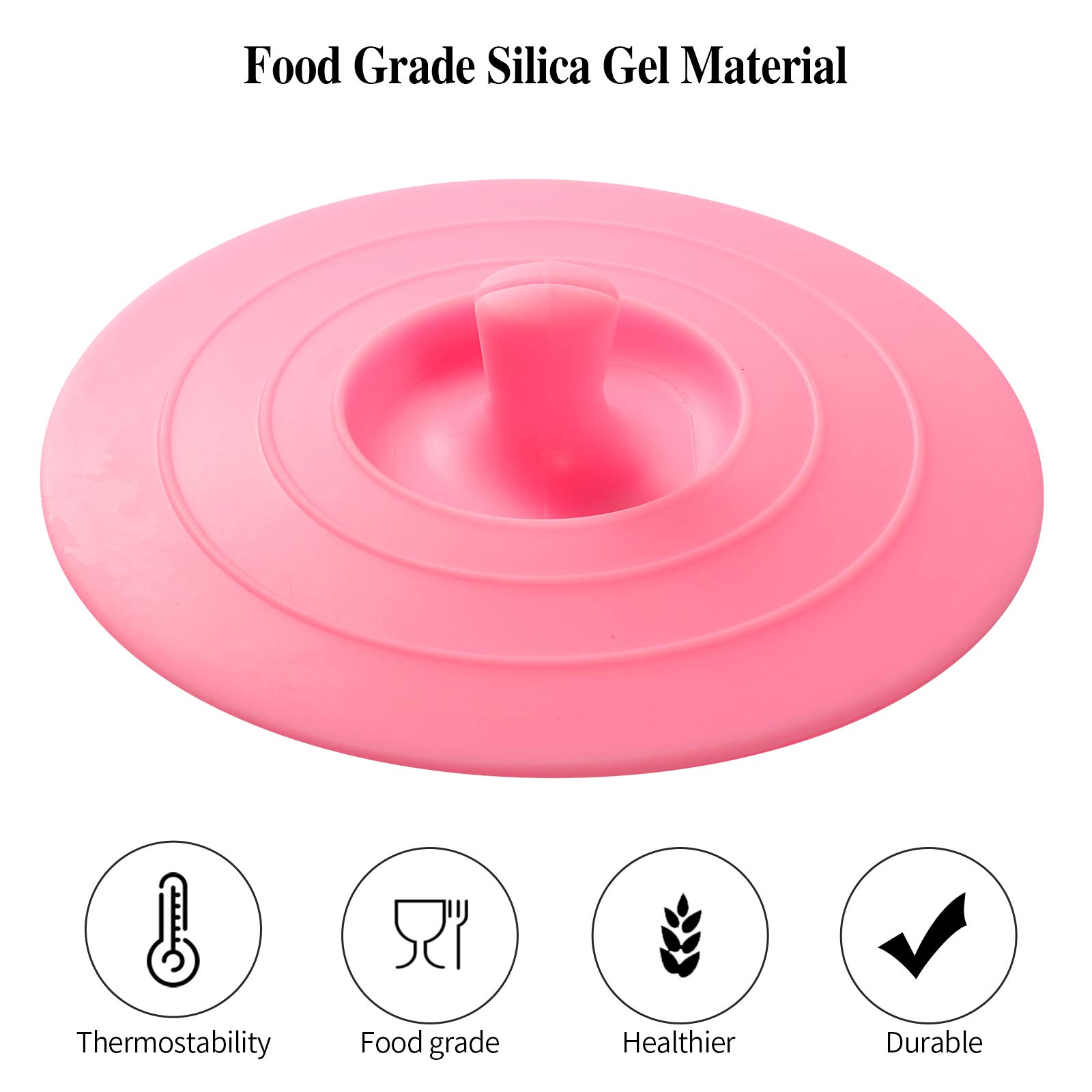 Silicone Cup Covers Set of 4 - Reusable Multicolor Silicone Lids for Mugs, Tea Pots & Coffee Cups - Flexible Hot Drink Lids - Perfect for Coffee, Tea, Travel & Home Use