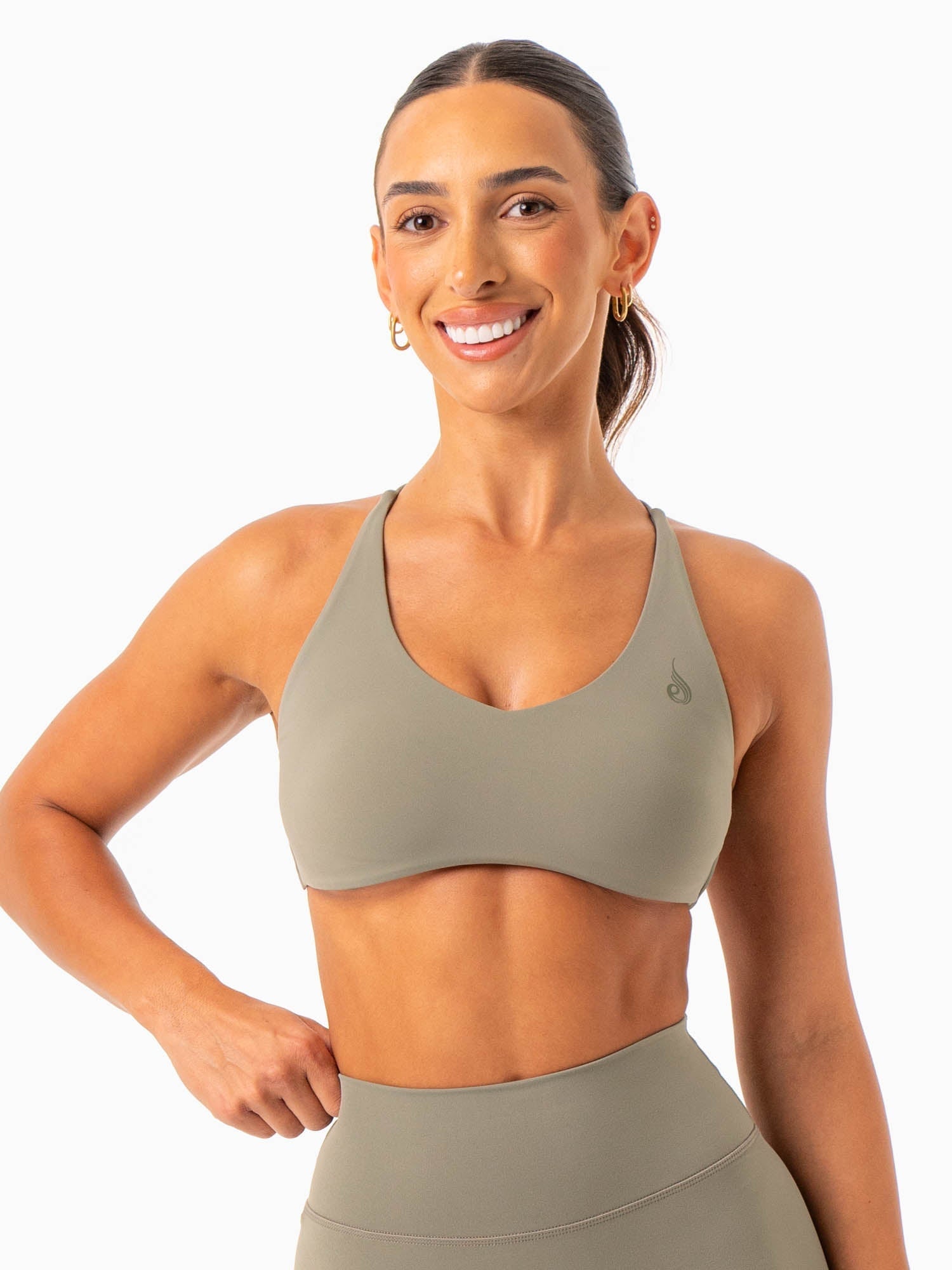 NKD Embody Sports Crop Top - Desert Sage | High-Performance Workout & Yoga Activewear for Women
