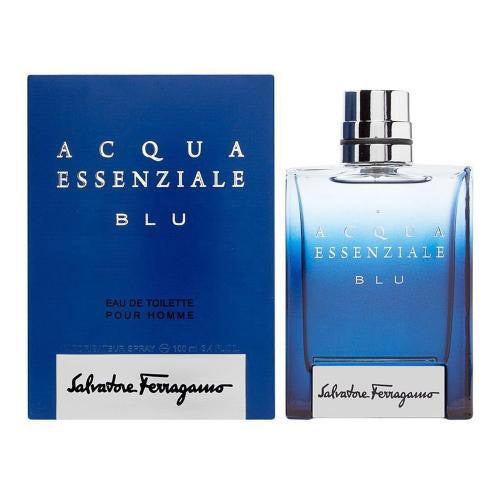 Salvatore Ferragamo Acqua Essenziale Blu 100ml Eau de Toilette for Men - Fresh Citrus Aromatic Cologne for Day & Night Wear, Office & Special Occasions
