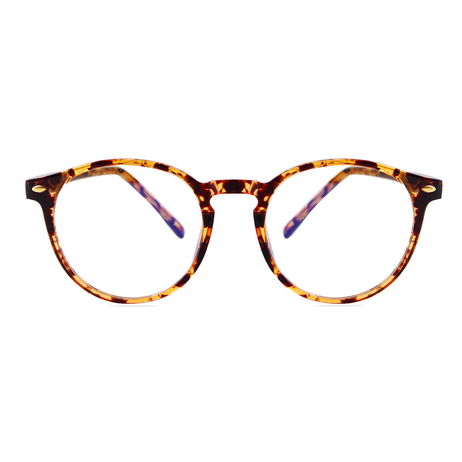 Vintage Blue Light Blocking Glasses - Retro Round Computer Eyewear for Men & Women | Anti-Eye Strain Reading Glasses (Non-Prescription) | Perfect for Office Work, Gaming & Screen Time