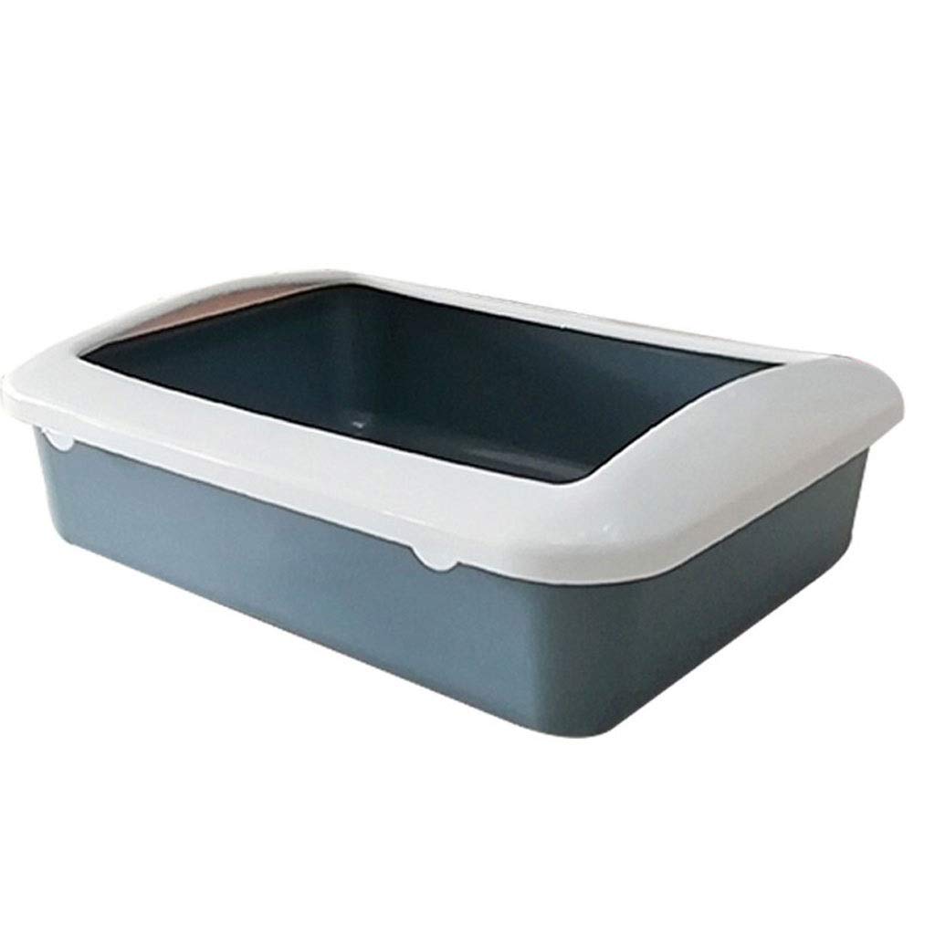 IAOHUO Semi-Enclosed Cat Litter Box with Open Design - Gray Pet Toilet for Small Cats | Odor Control & Easy Cleaning | Perfect for Apartments & Multi-Cat Homes