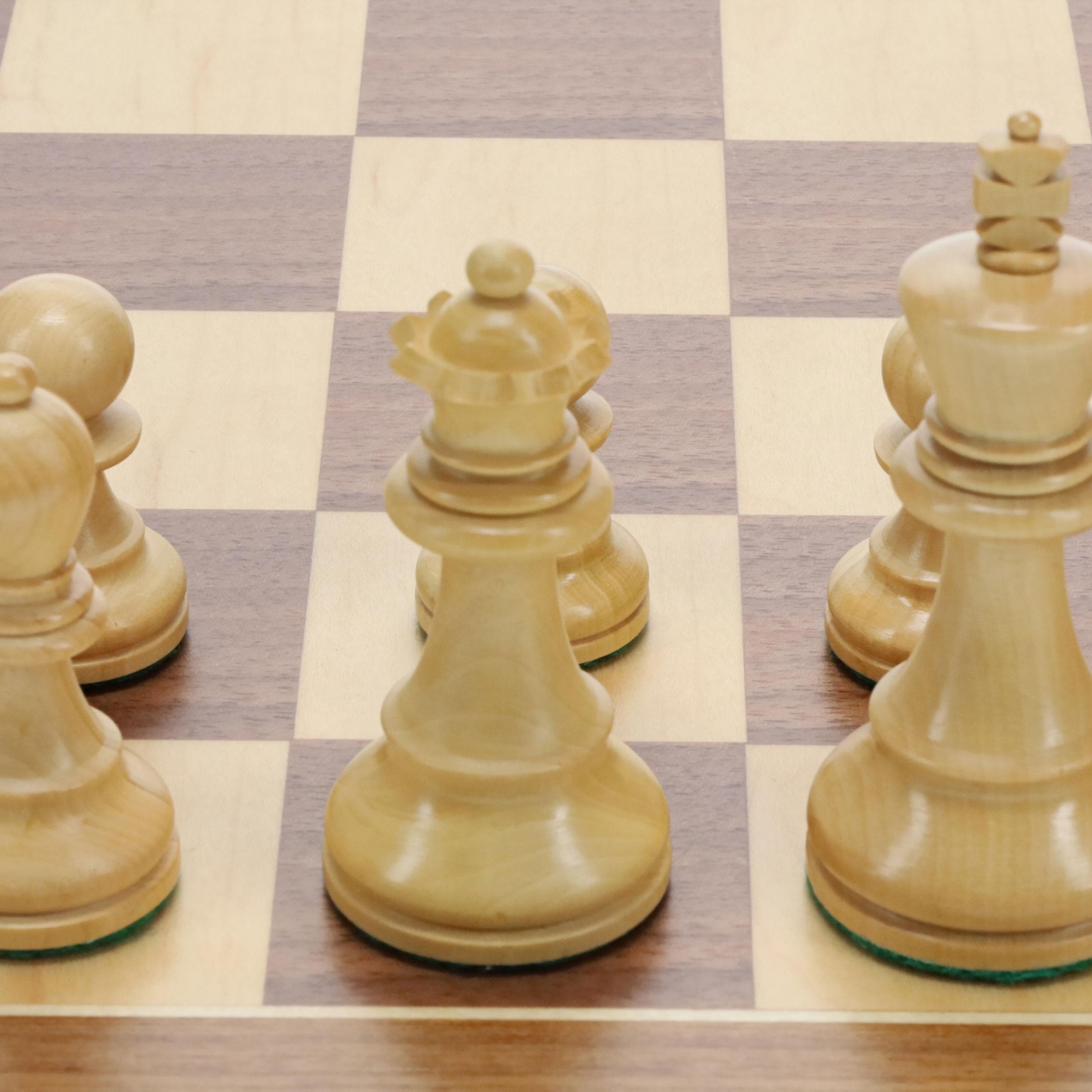 WE Games Jacques Weighted Wooden Chess Pieces - Hand-Polished Black Stained Wood Chess Set with 3.5