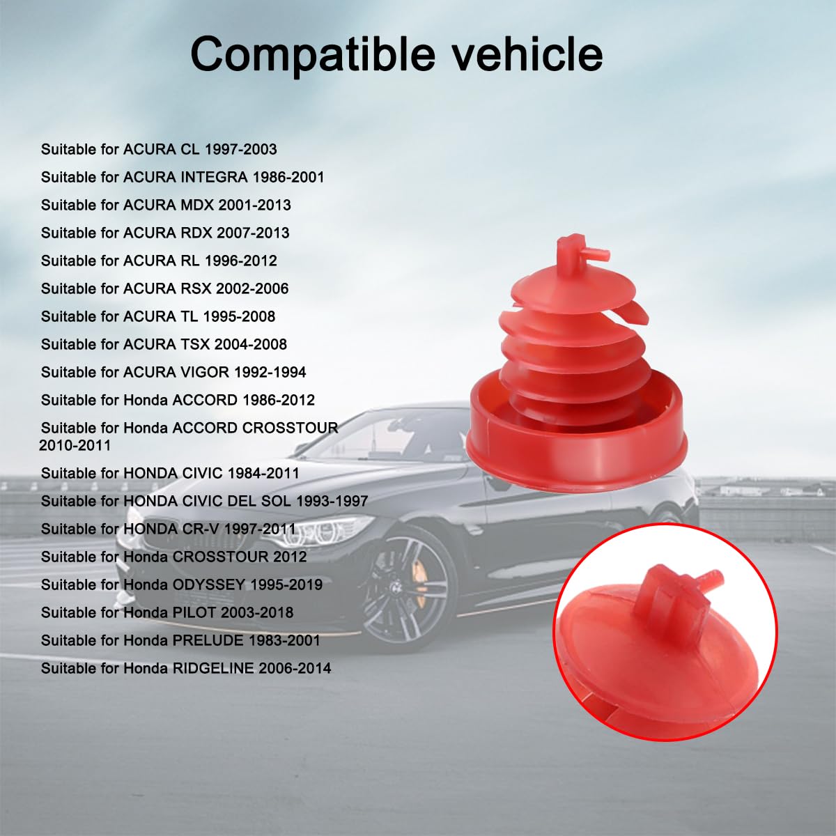2PCS Universal Car Hydraulic Power Steering Pump Reservoir Cap Plug Cover - Compatible with Acura MDX, RDX, RL, RSX, TL, TSX & Honda CR-V - Durable Replacement Auto Parts for Leak Prevention & Engine Protection - Perfect for DIY Car Maintenance & Repair