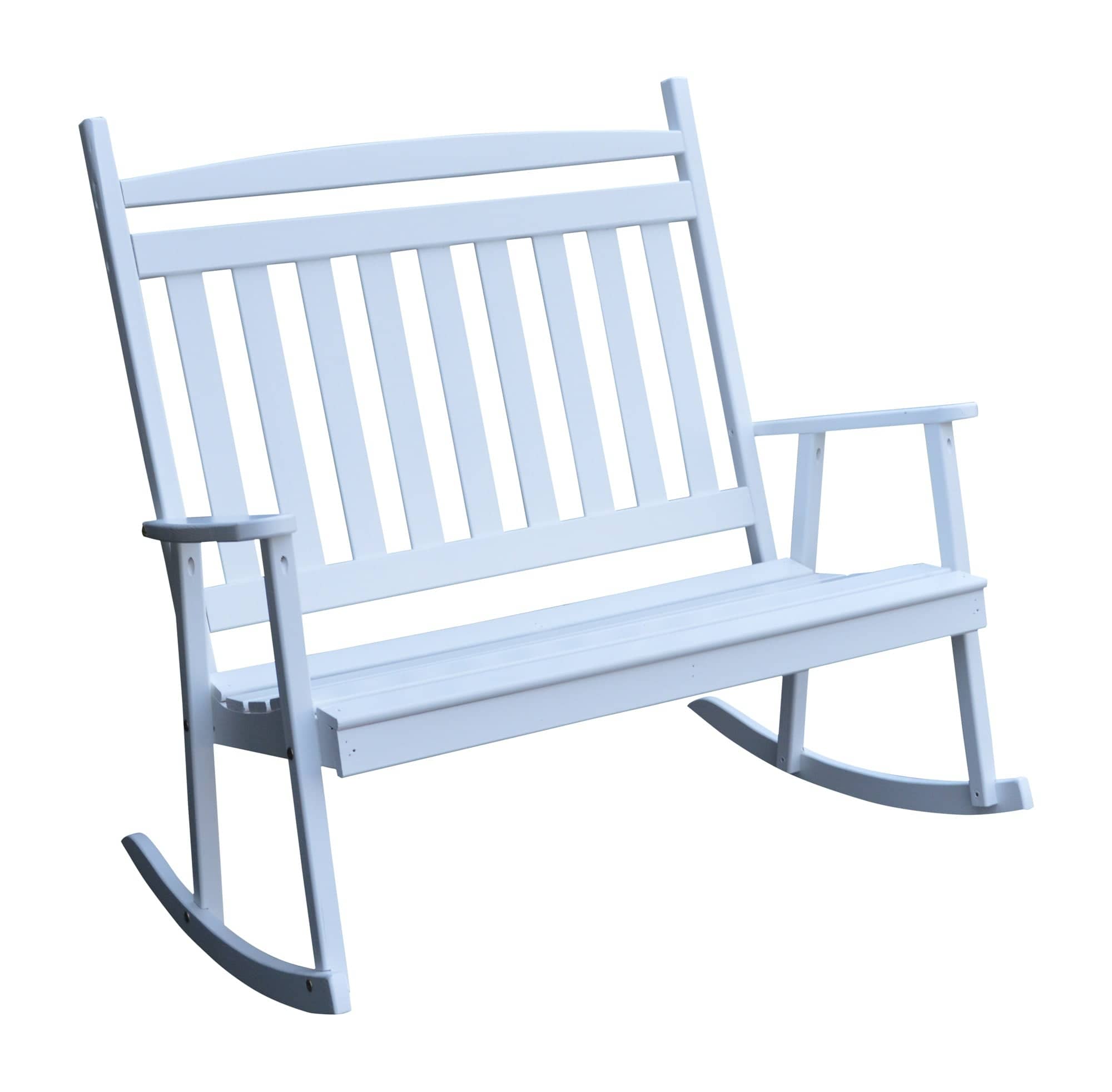 Keystone Amish Co. Classic Double Porch Rocker - Handcrafted Solid Wood Rocking Chair for Outdoor Porch, Patio & Garden Relaxation