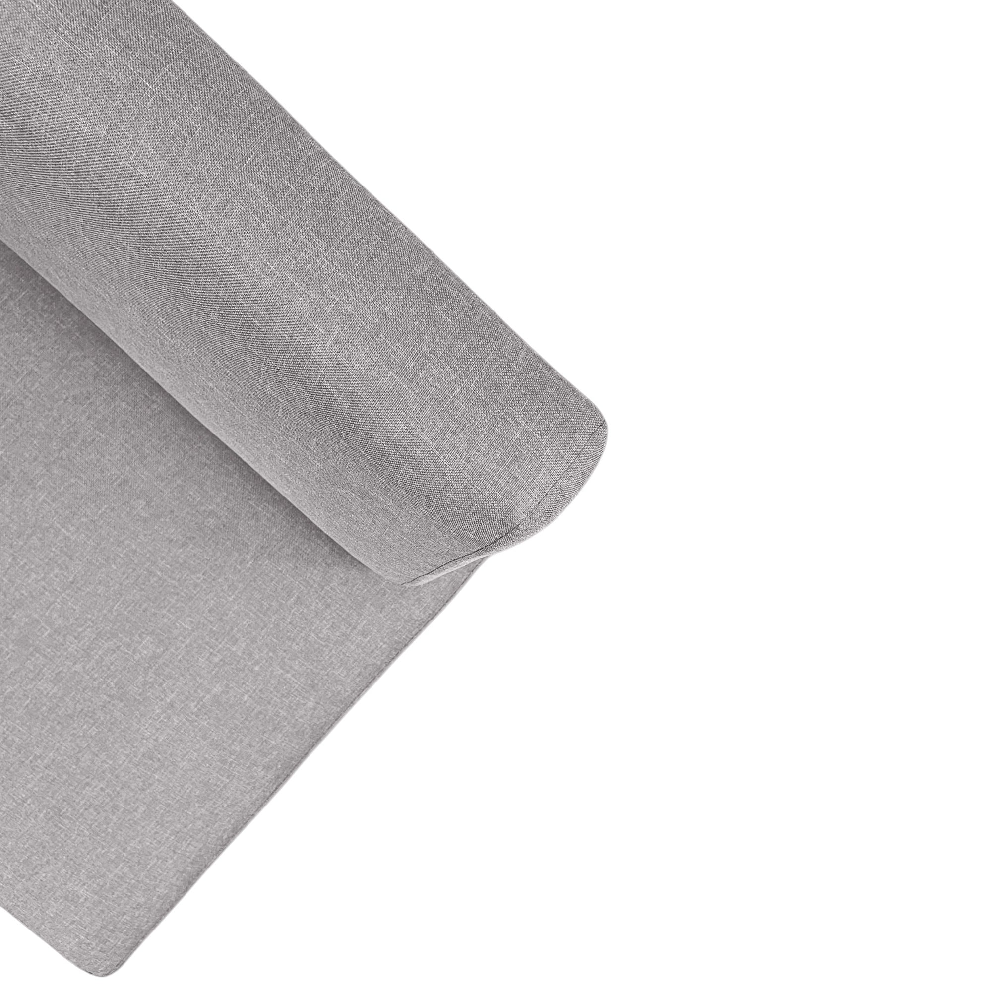 Dylan Upholstered Ottoman with Backrest - Comfortable Footrest and Extra Seating for Living Room, Bedroom, or Office
