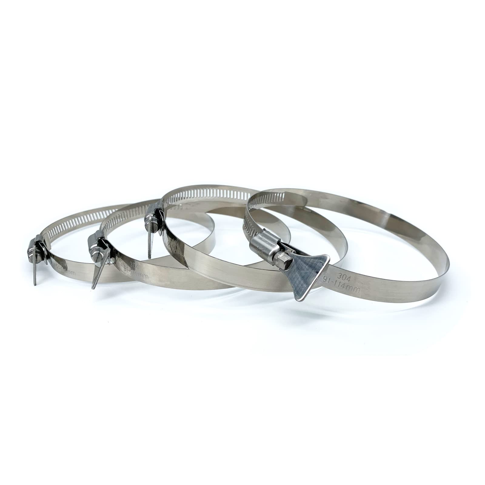 Suprom 4 Pack 4 Inch Stainless Steel Hose Clamps - Adjustable 3.5