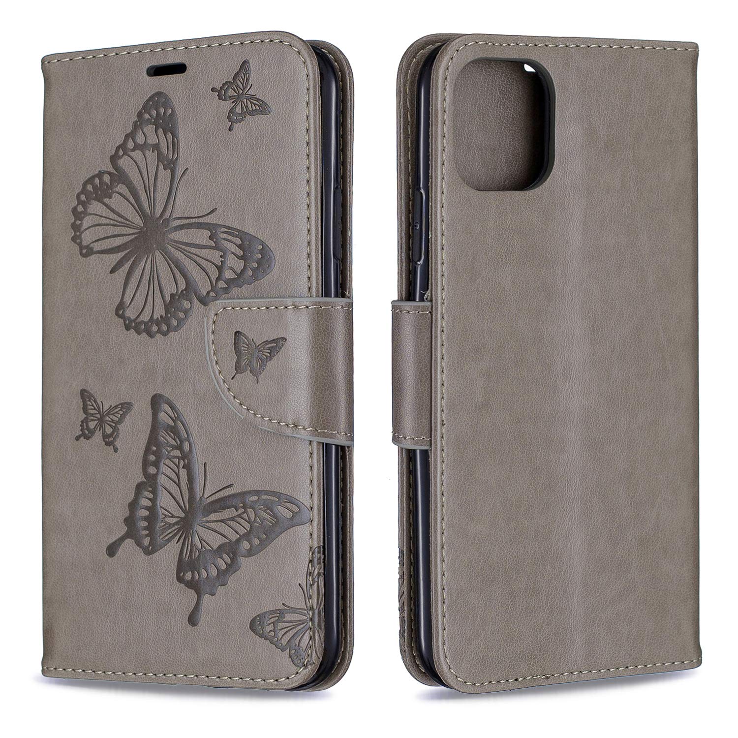 Premium PU Leather iPhone 11 Pro Max Wallet Case with Magnetic Folio, Kickstand & Card Slots - Shockproof Flip Cover with Wrist Strap for iPhone 11 Pro Max 6.5
