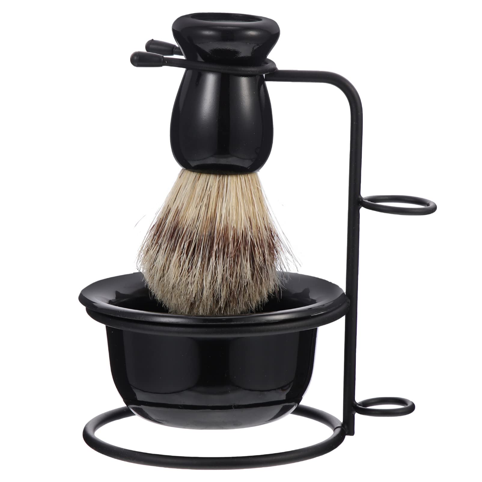 Premium Metal Shaving Brush Holder & Stand - Durable Beard Grooming Kit for Men with Convenient Shaving Mug & Mixing Bowl | Perfect for Home Barbershop, Travel & Gift for Men
