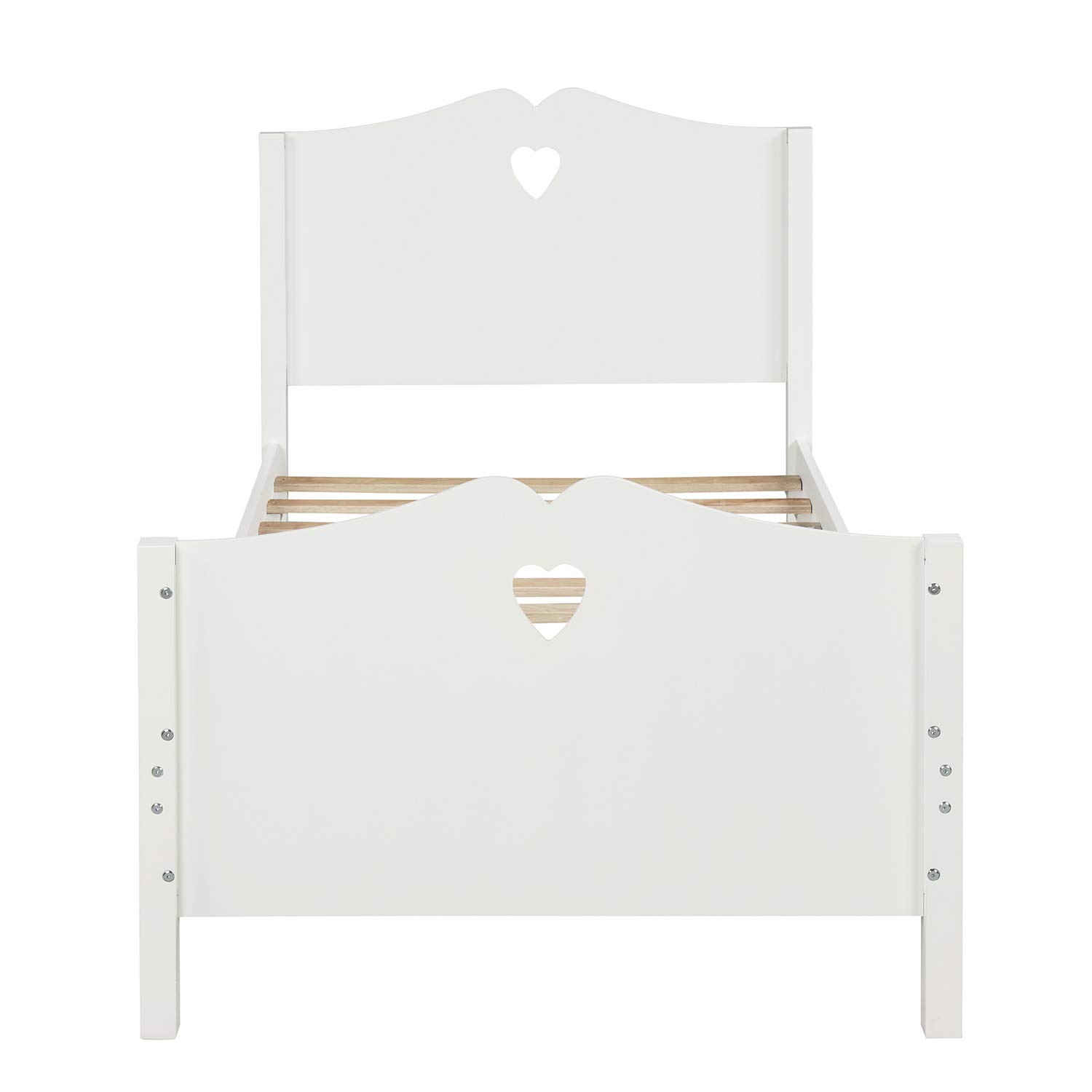 Merax Twin Size Wooden Bed Frame with Headboard & Footboard - No Box Spring Needed, Sturdy Platform Bed for Kids & Teens - Perfect for Small Bedrooms, Guest Rooms & Dormitories