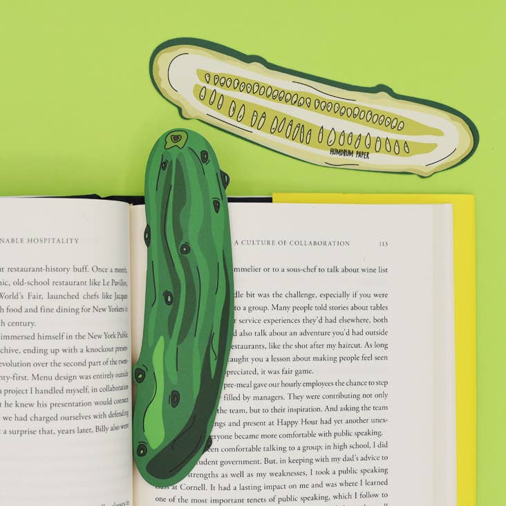 Humdrum Paper Pickle Die-Cut Bookmark - Fun & Unique Book Accessory for Reading, Gifts, and School Supplies