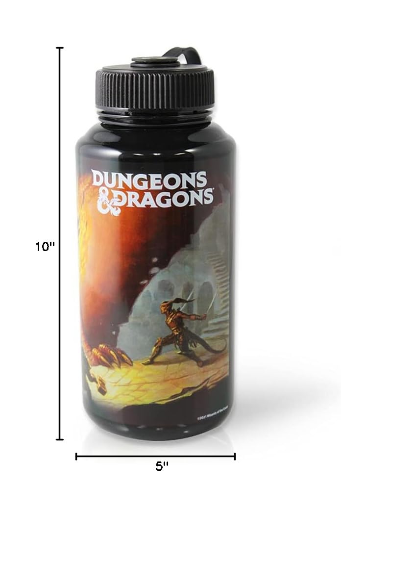 JUST FUNKY 32oz Dungeons and Dragons Water Bottle | Large DND Insulated Water Bottle for Gamers, Outdoor Adventures & Daily Hydration