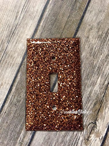 Decorative Copper Glitter Light Switch Cover - Elegant & Durable Wall Plate for Home, Bedroom, Living Room - Easy Installation & Scratch-Resistant Finish