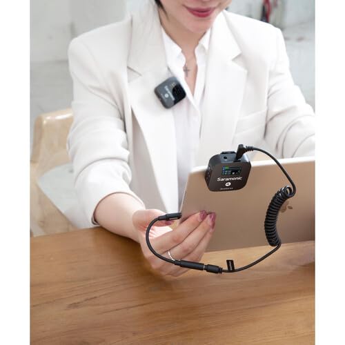 Saramonic Blink 900 B2 Dual Wireless Lavalier Microphone System with Charging Case - Compatible with iPhone, Android, DSLR Cameras (Includes TRS, TRRS, Lightning & USB-C Cables) - Perfect for Vlogging, Interviews, Live Streaming & Content Creation