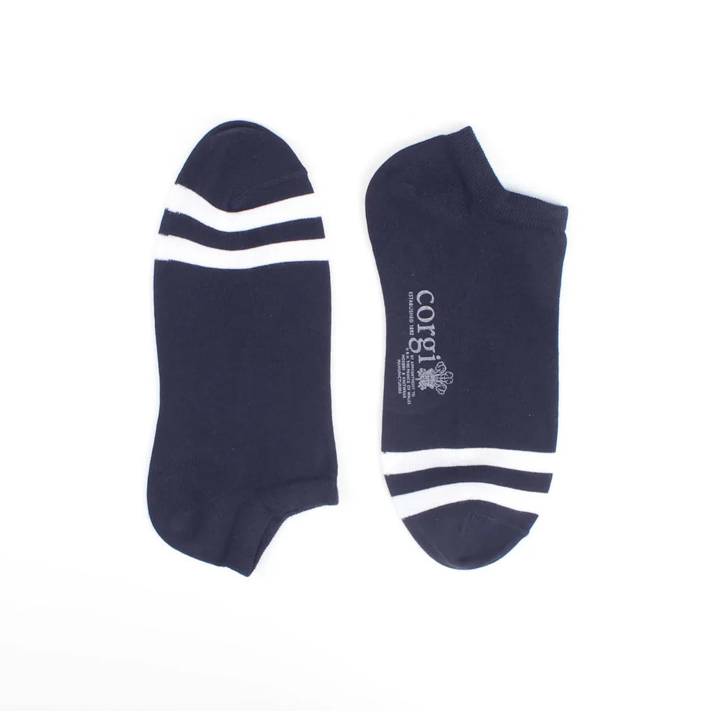 Men's Striped Cotton Trainer Socks - Breathable Athletic Socks for Running, Gym & Casual Wear - Pack of 3 Pairs