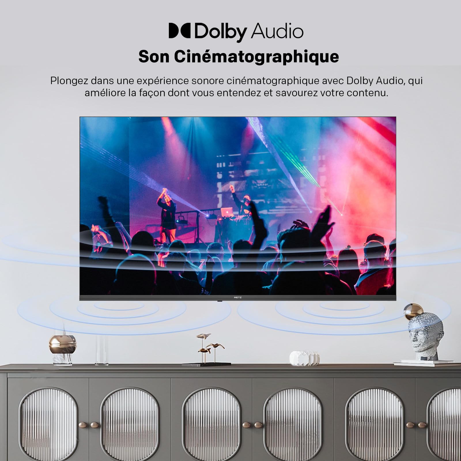 Metz MTE6000 32 Inch Smart LED TV with Google TV - Full HD HDR 10, Dolby Vision, Flicker-Free Game Mode, Voice Remote, Chromecast Built-in, WiFi, DVB-C/T/T2/S/S2, CI+, HDMI & USB - Perfect for Living Room, Bedroom, and Gaming Setup