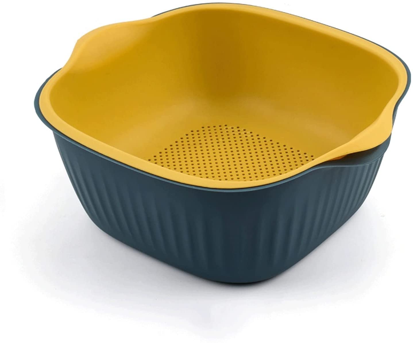 2-in-1 Rotatable Plastic Sink Strainer & Colander - Double Filter Drain Basket for Washing Fruits Vegetables - Kitchen Dishwashing Basket for Easy Food Prep and Cleaning