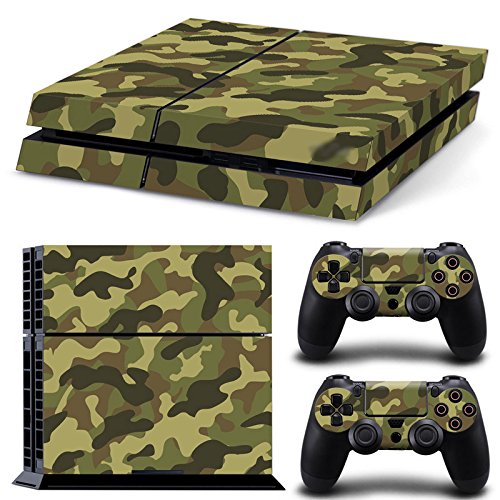 Gam3Gear Green Camouflage Vinyl Skin Sticker for PS4 Console & Controller (Original Model Only) - Protective Decal for Gaming Accessories | Perfect for Customizing Your Gaming Setup
