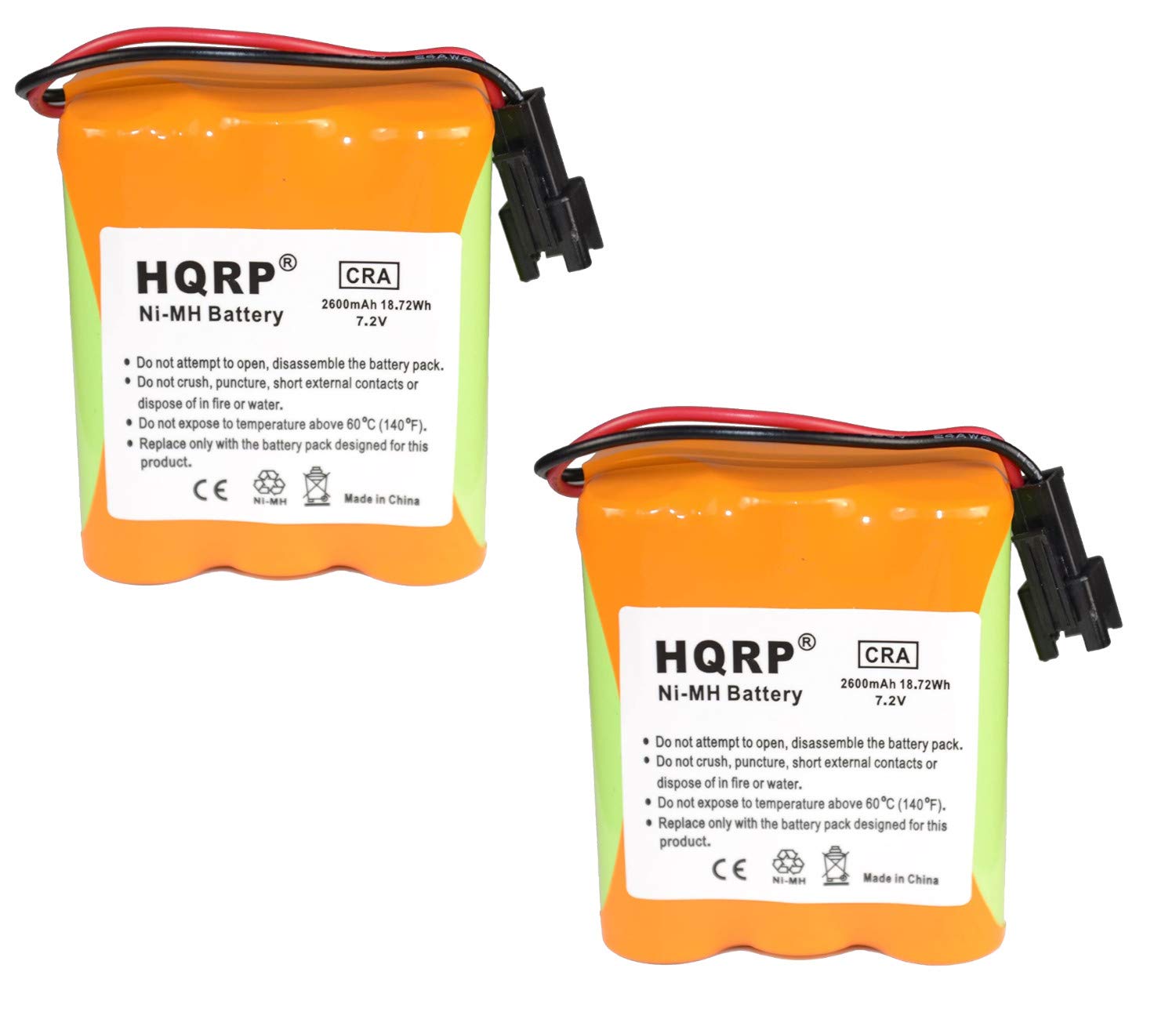 HQRP 2-Pack 2600mAh Extended Life Replacement Battery for Tivoli PAL iPAL Radio - Compatible with MA-1 MA-2 MA-3 Models - Perfect for Travel, Camping & Outdoor Listening