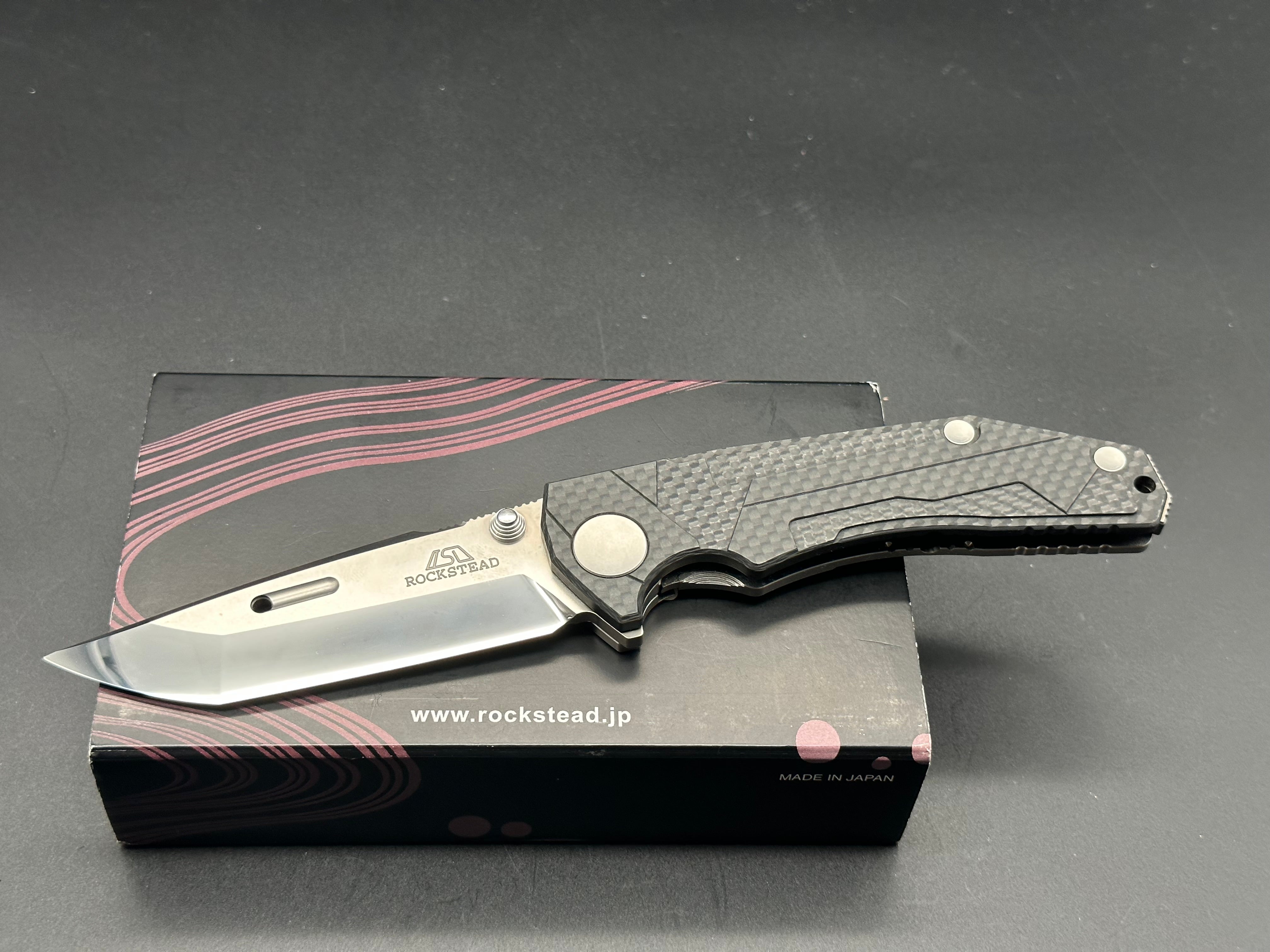 Rockstead Ren ZDP-189 Mirror Finished Tanto Folding Knife - Ultra Sharp Japanese Steel Blade for EDC, Outdoor, and Tactical Use