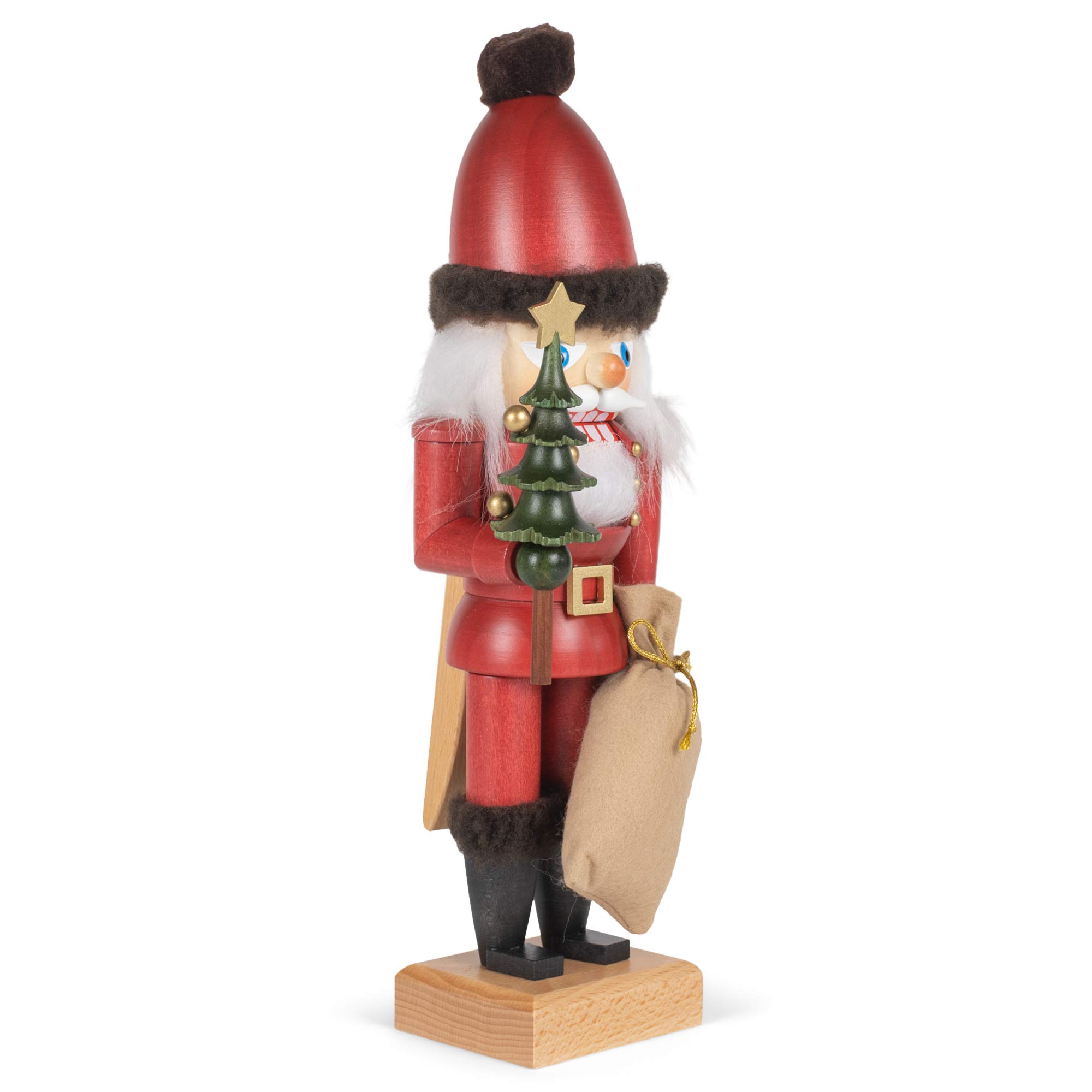 Christian Ulbricht Red Santa Nutcracker - Handcrafted German Christmas Decoration for Holiday Tree & Festive Home Decor