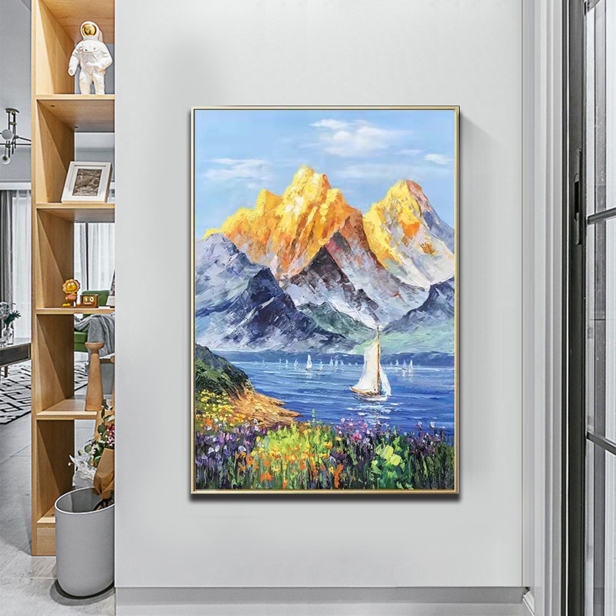 Golden Mountains Wall Art - Stunning Landscape Canvas Prints for Home & Office Decor - Perfect for Living Room, Bedroom, or Office Spaces