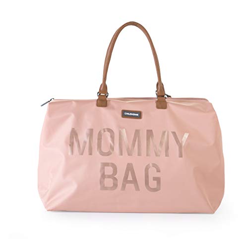 Childhome USA MOMMY BAG Large Pink Diaper Bag - Spacious Baby Travel Organizer for Diapers, Bottles & Essentials | Perfect for Moms On-The-Go, Daycare & Family Trips