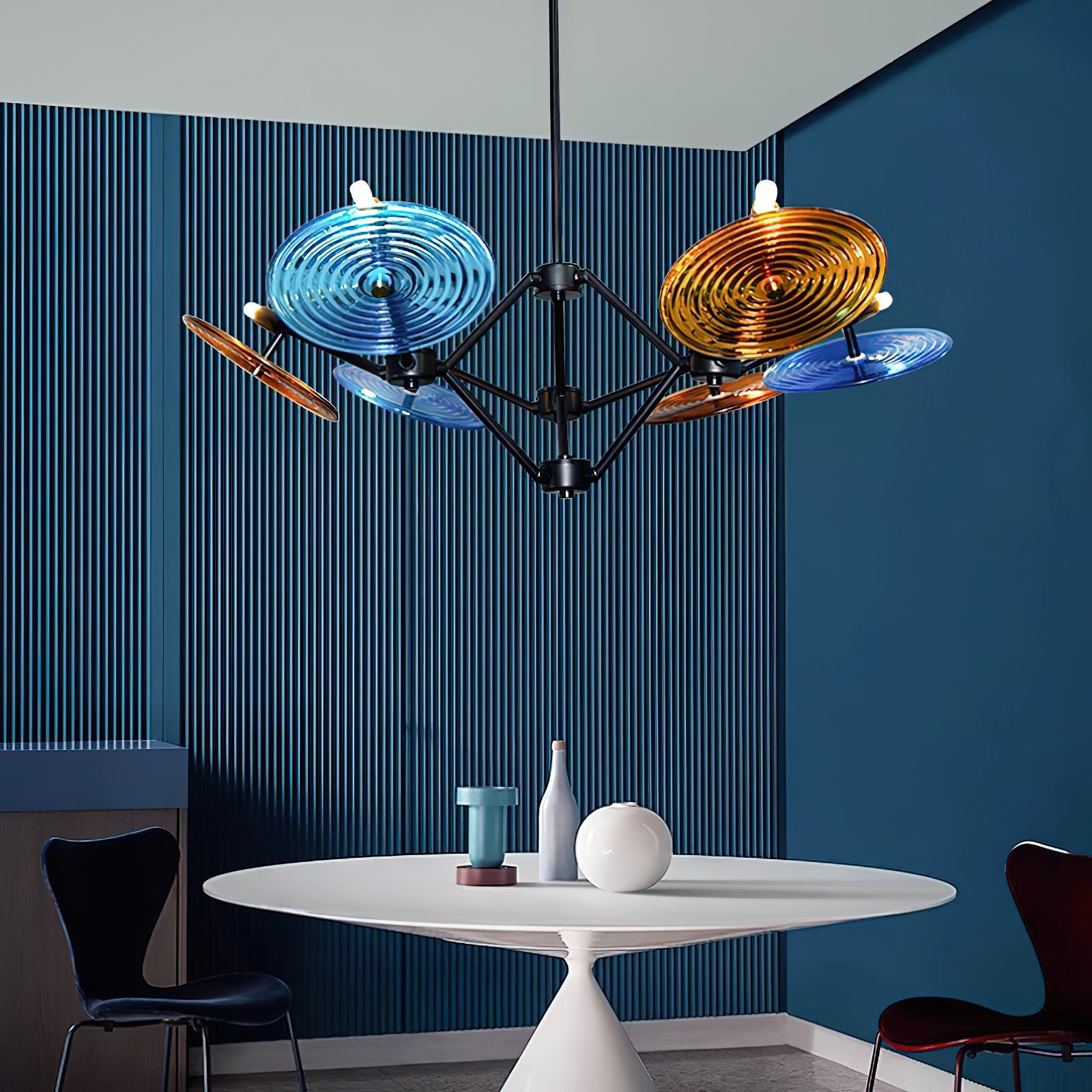 Vibrant Rotary Chandelier - Modern Spinning Ceiling Light Fixture for Dining Room, Bedroom & Living Room Decor | Energy Efficient LED Lighting Solution