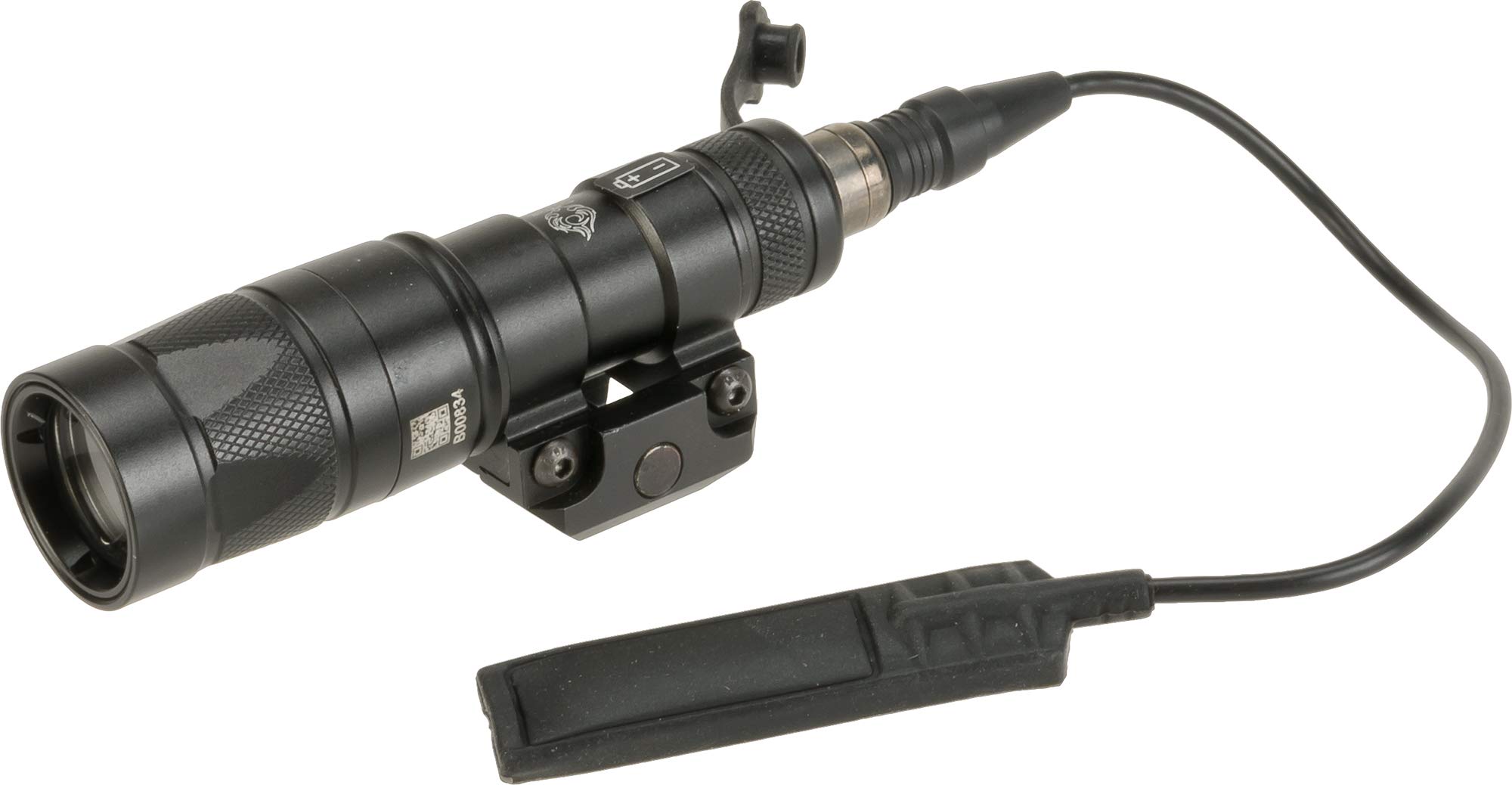 Evike Avengers Airsoft Tactical CREE LED Scout Mini Flashlight with Strobe Function & Pressure Switch - Black | Perfect for Airsoft Games, Tactical Training & Outdoor Adventures