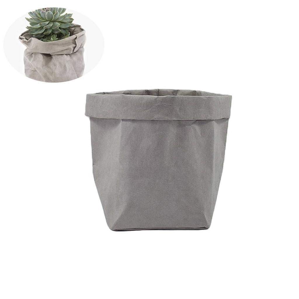Eco-Friendly Reusable Kraft Paper Planter Bags - Washable Plant Flower Pot Covers & Storage Containers for Home Gardening | Perfect for Indoor Plants, Outdoor Gardens, and Organizing Small Items