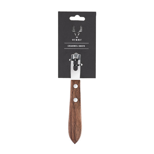 Premium Channel Knife with Walnut Wood Handle - Professional Chef's Tool for Precise Vegetable & Fruit Cutting | Ideal for Kitchen, Restaurants & Culinary Schools