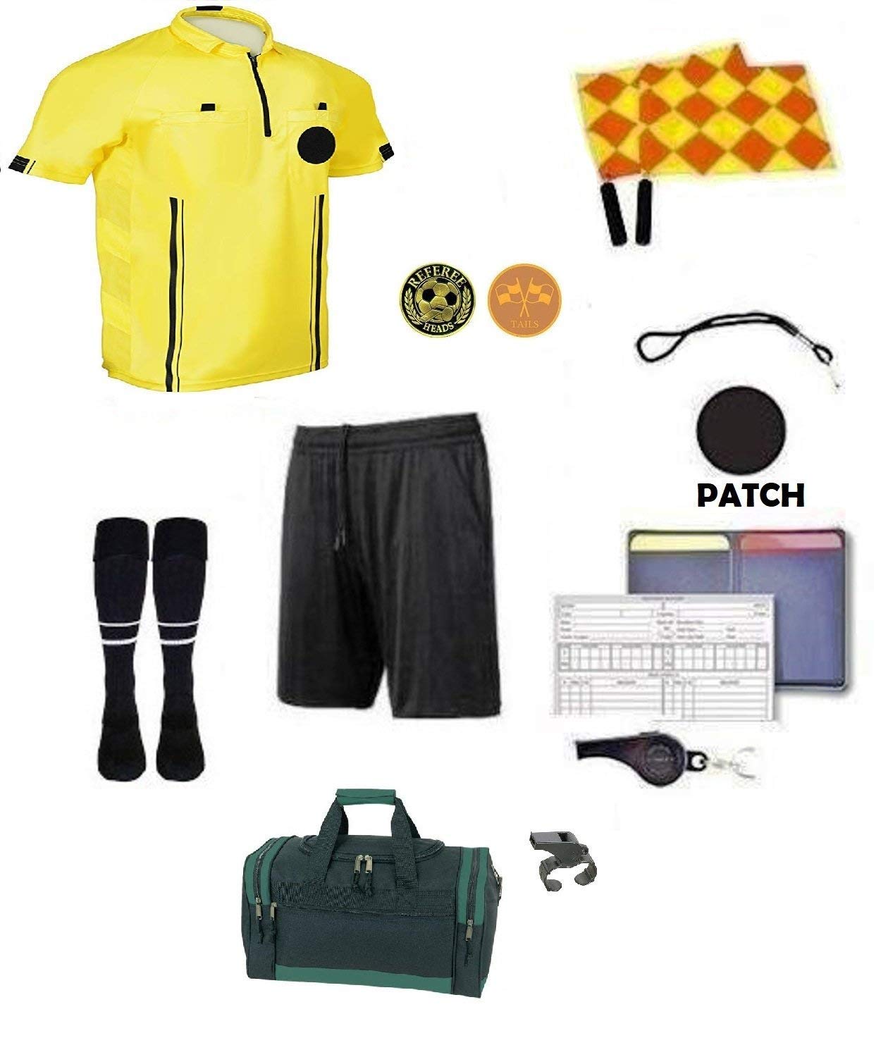 Referee 12-Piece Soccer Kit - Jersey, Shorts & Flags for Professional Referees | Perfect for Soccer Matches, Tournaments & Training Sessions
