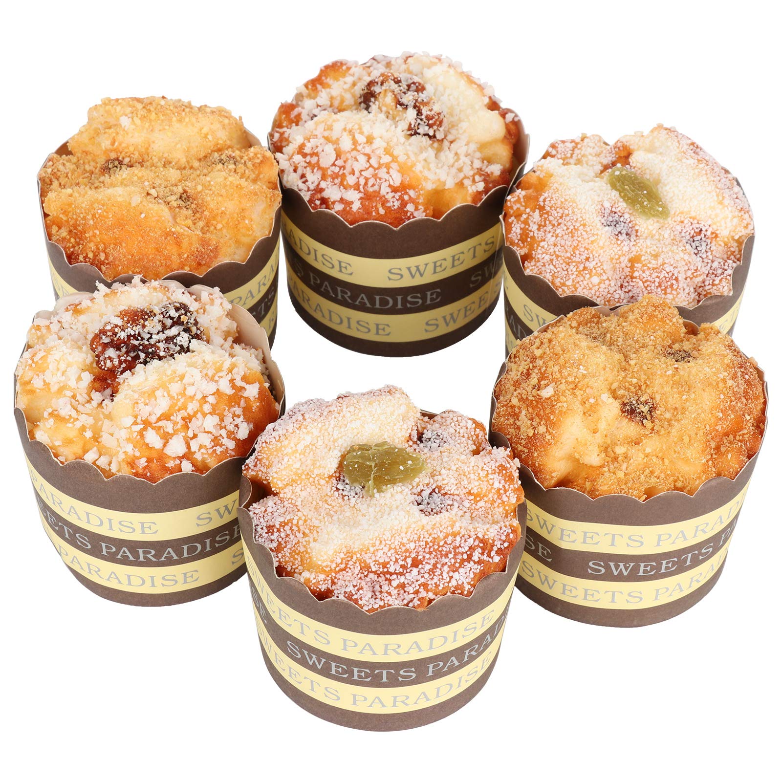 Belupai 6PCS Realistic Fake Cupcakes - Artificial Cake Decorations for Kitchen, Dessert Display, Party Props | Perfect for Home Decor, Wedding Centerpieces & Bakery Showcase
