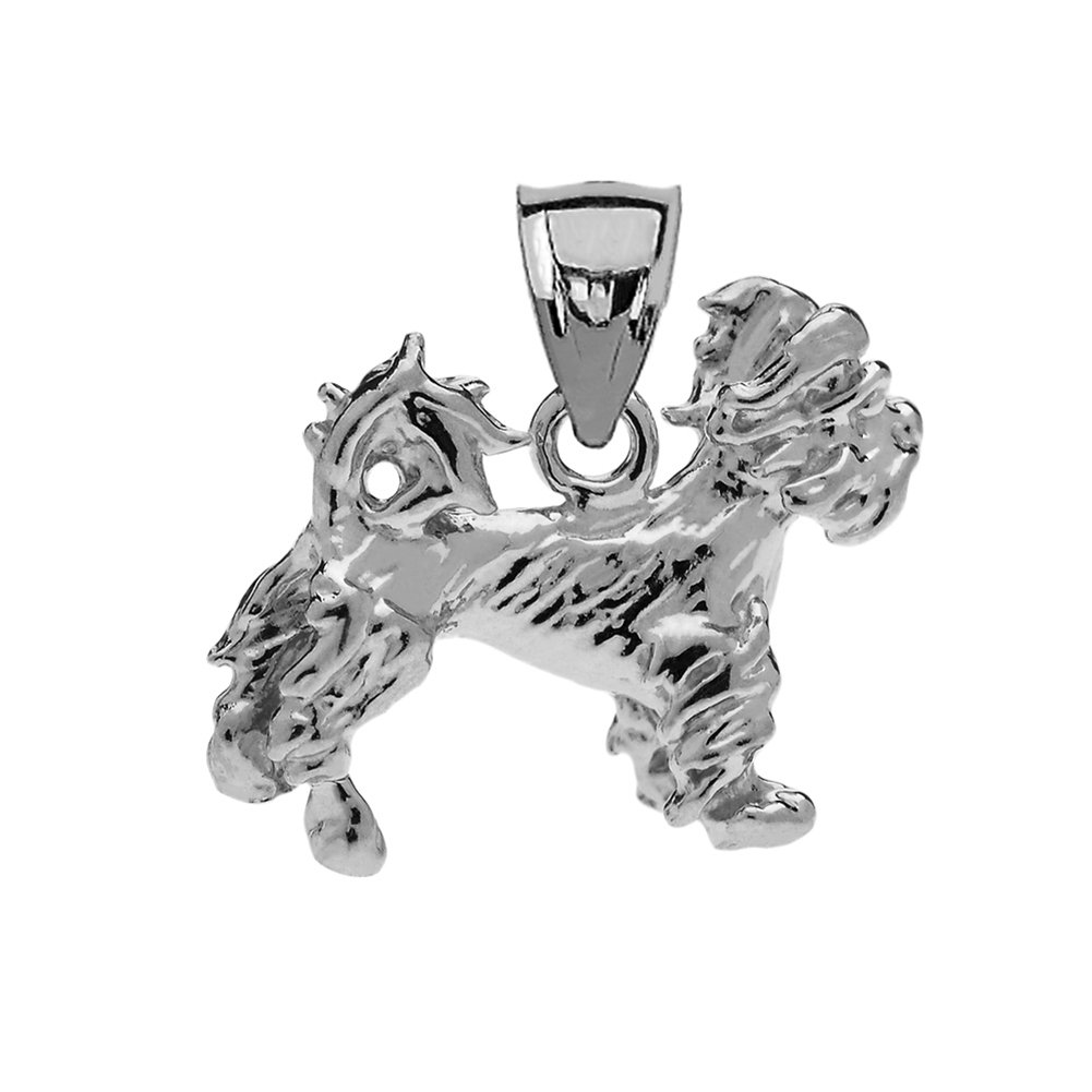 14K White Gold Terrier Charm Pendant Necklace for Women - Elegant Dog Lover Jewelry Gift for Birthday, Anniversary & Special Occasions