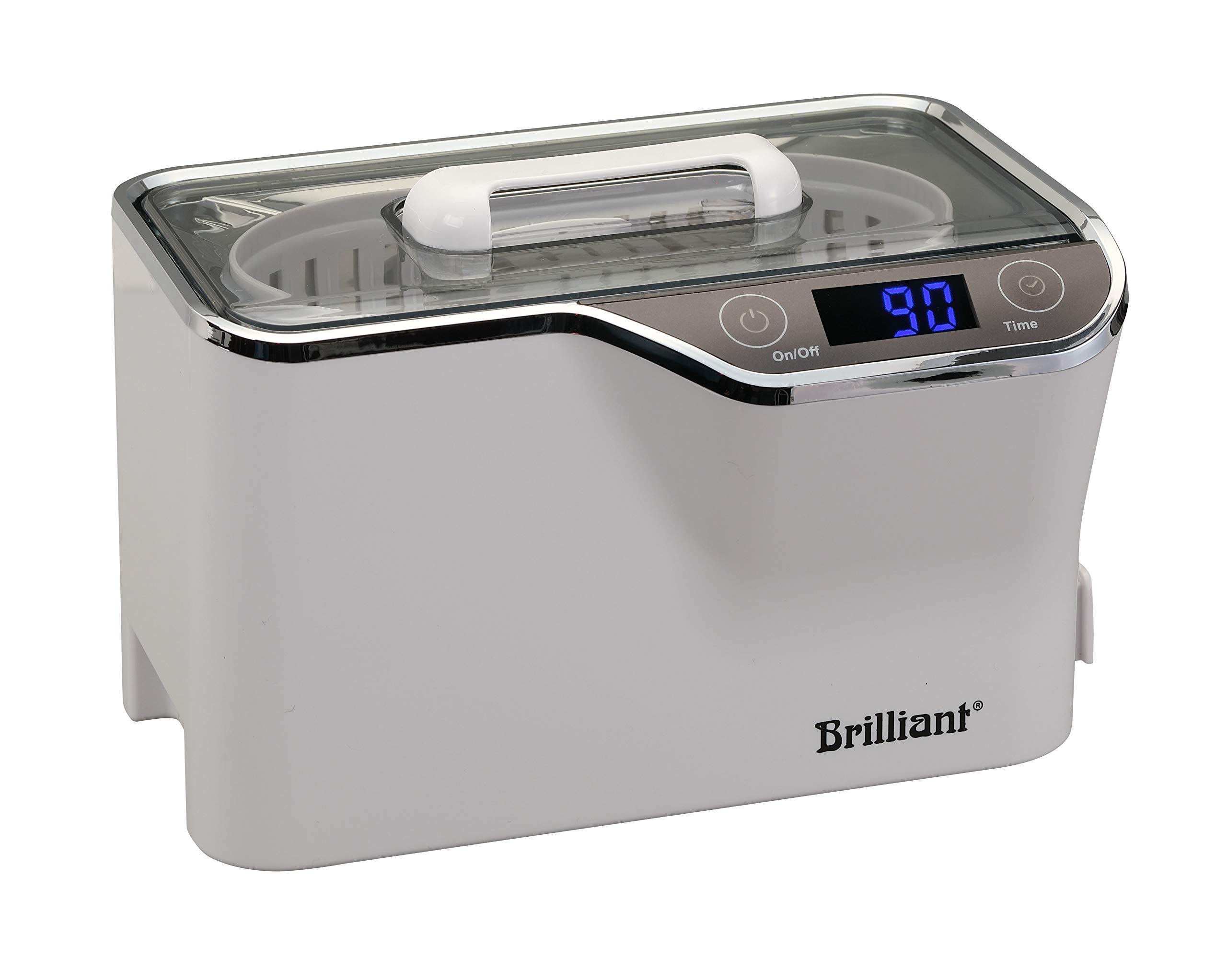Brilliant HydroSonic TX Ultrasonic Cleaner - Professional Jewelry & Eyeglass Cleaning Device for Home & Dental Use | White | Fast & Effective Ultrasonic Cleaning for Watches, Rings, Dentures & More