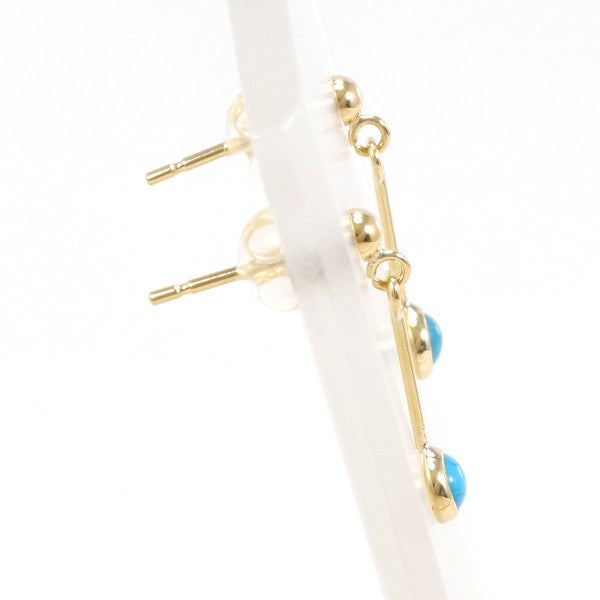 18K Yellow Gold Turquoise Earrings for Women – Handmade Dangle Drop Earrings with Genuine Turquoise Stones – Perfect for Weddings, Parties & Special Occasions