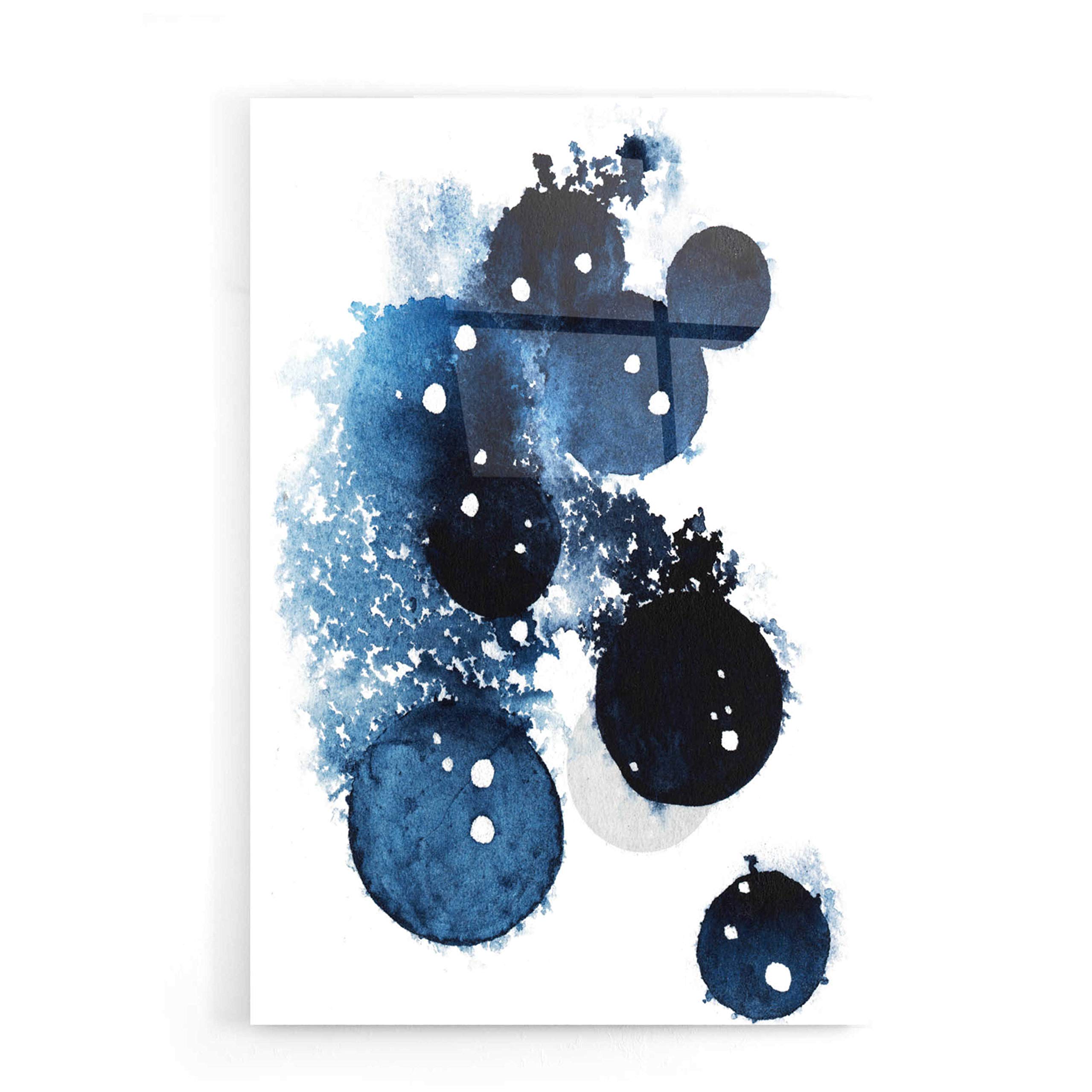 Grace Popp 'Blue Galaxy II' Acrylic Glass Wall Art - 16x24 Inches Modern Abstract Painting for Living Room, Bedroom & Office Decor